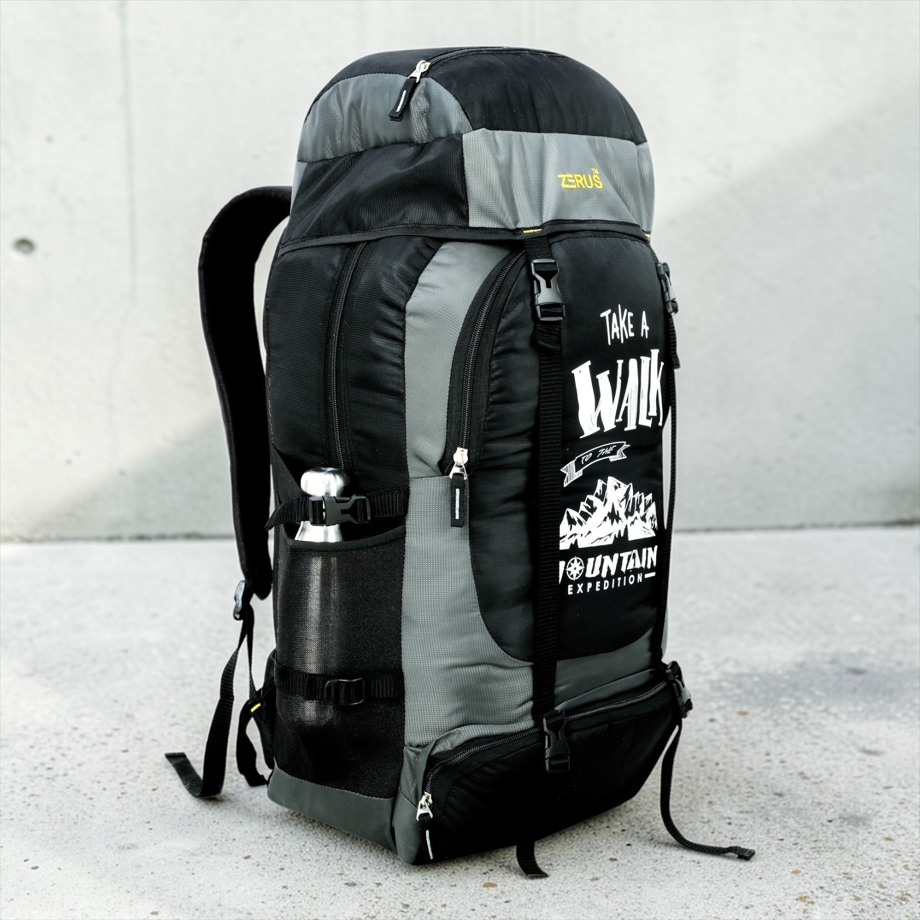 zerus Trekking Rucksack Backpack Travel Hiking Camping Bag Bottle Pocket Rucksack - 55 L-picture-24