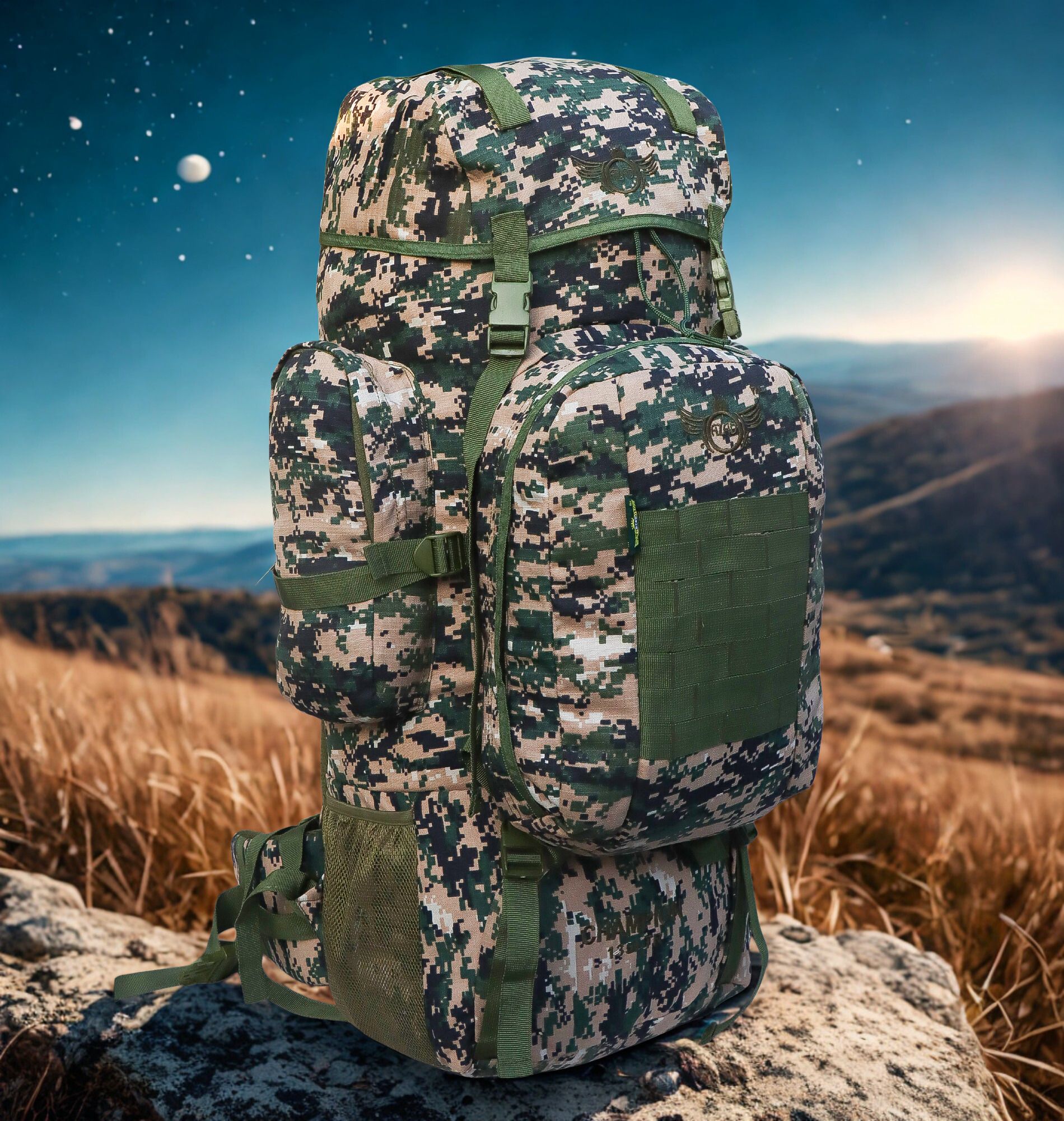 Army spacious Rucksack with 15 litter detachabale backpack and multi pocket Rucksack - 134 L-image-49