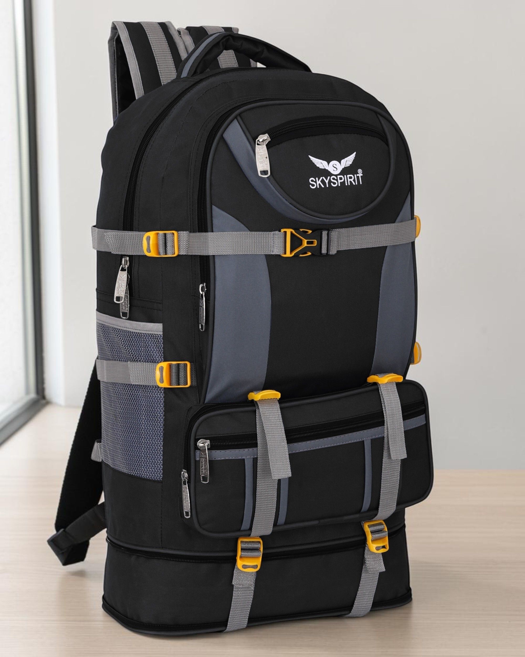 sky spirit Expandable Travel Rucksack Backpack | Clean Storage Layout Rucksack - 90 L-picture-38
