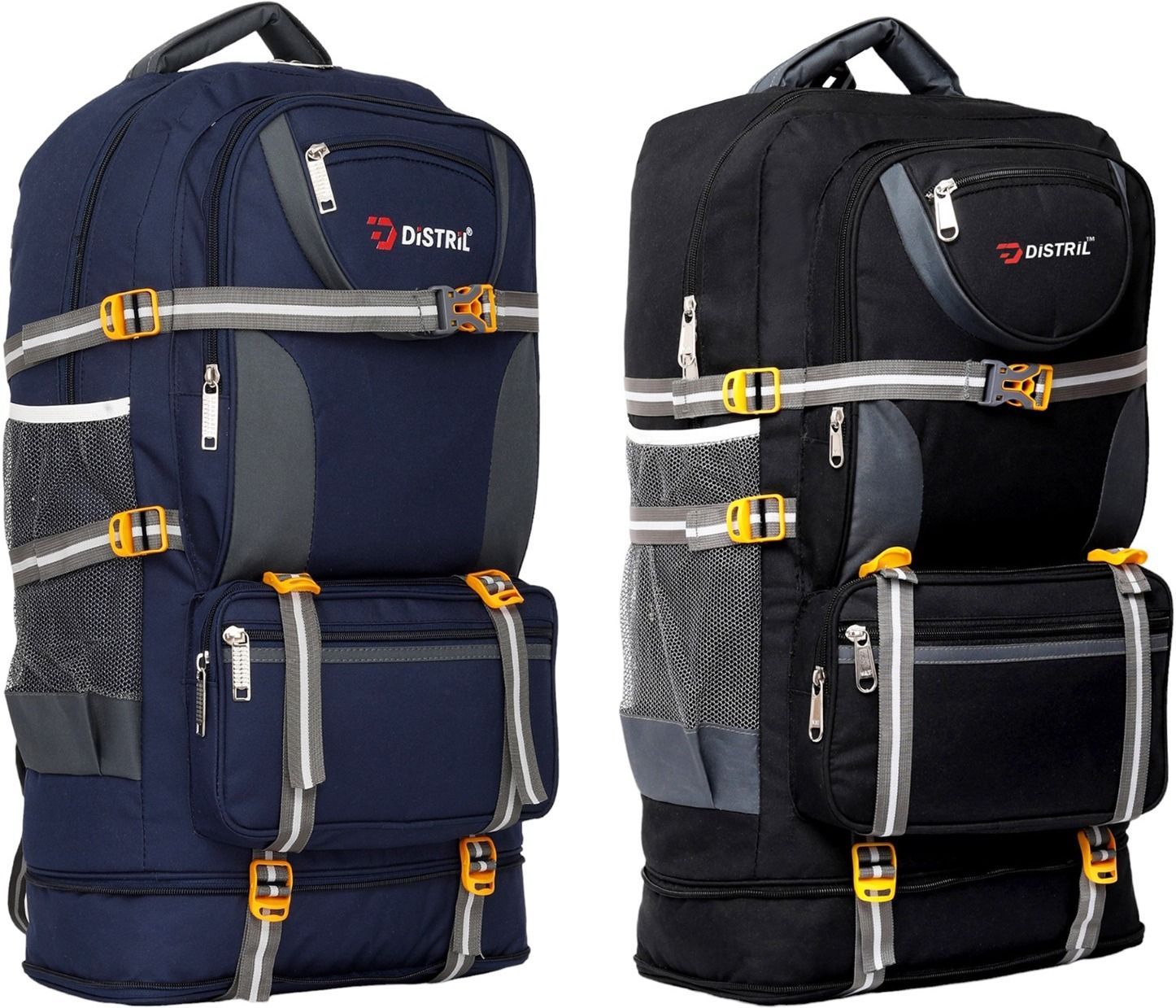 Travel Backpack for Outdoor Trekking/Hiking black & blue combo Rucksack - 65 L-image-1