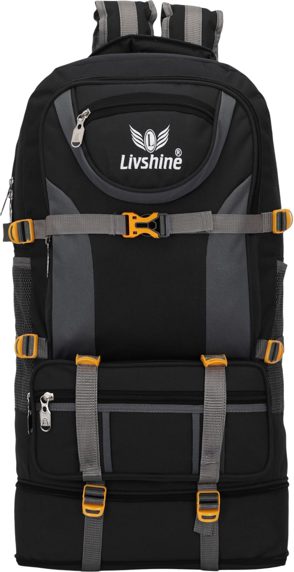 livshine Travel Backpack for Sport Camping Hiking Trekking Bag Rucksack - 60 L (Black) Rucksack - 60 L-picture-20