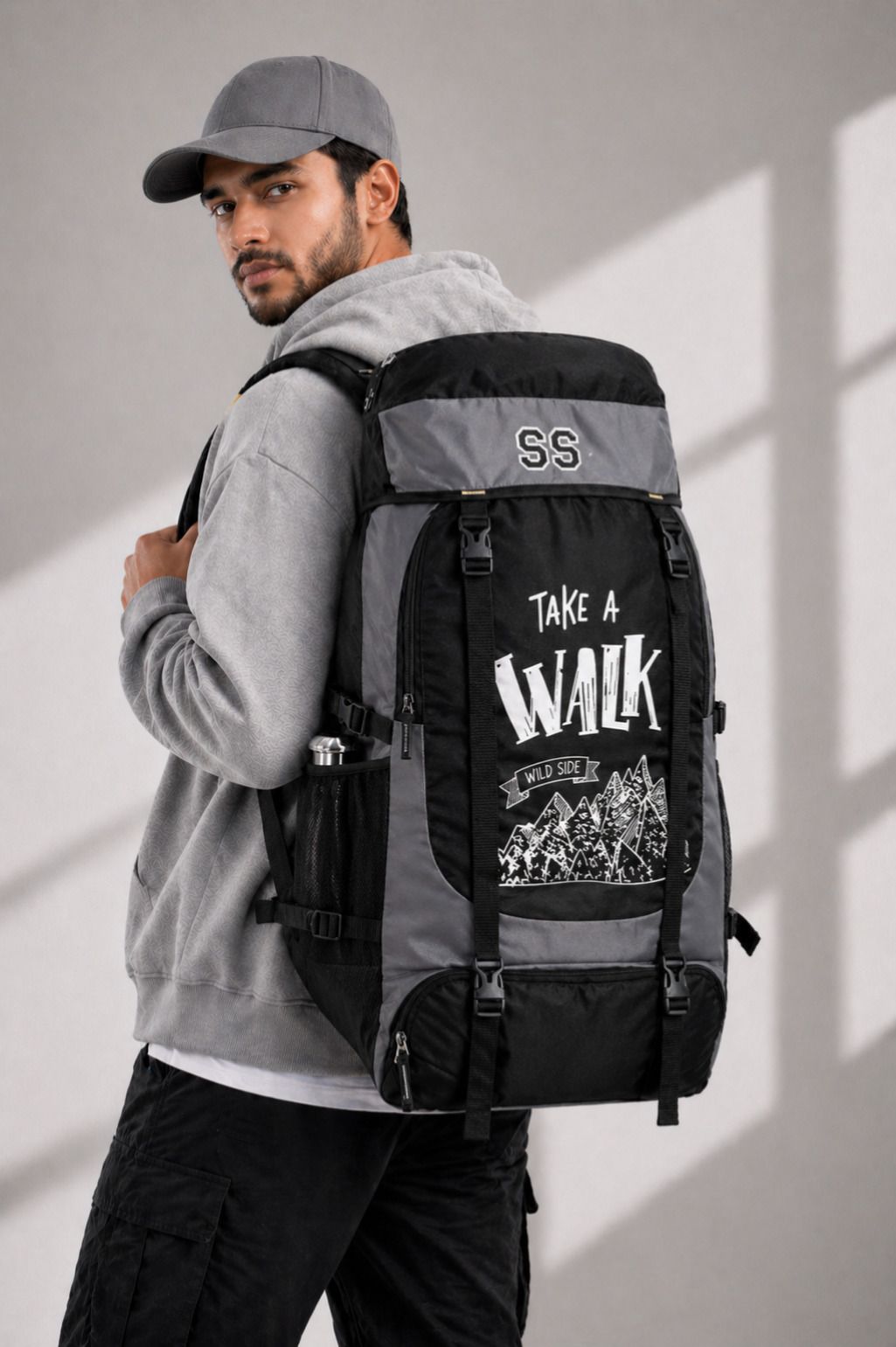 Best Quality Hiking Travel Rucksack Trekking Bag With Shoe Compartments Rucksack - 60 L-image-9