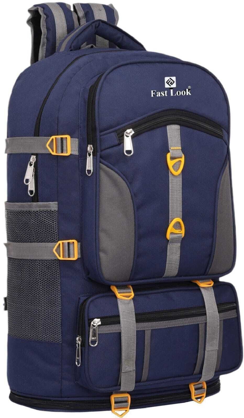 fast look 65L Polyester Travel Rucksack Backpack | Waterproof Trekking Hiking Bag Unisex Rucksack - 65 L-picture-45