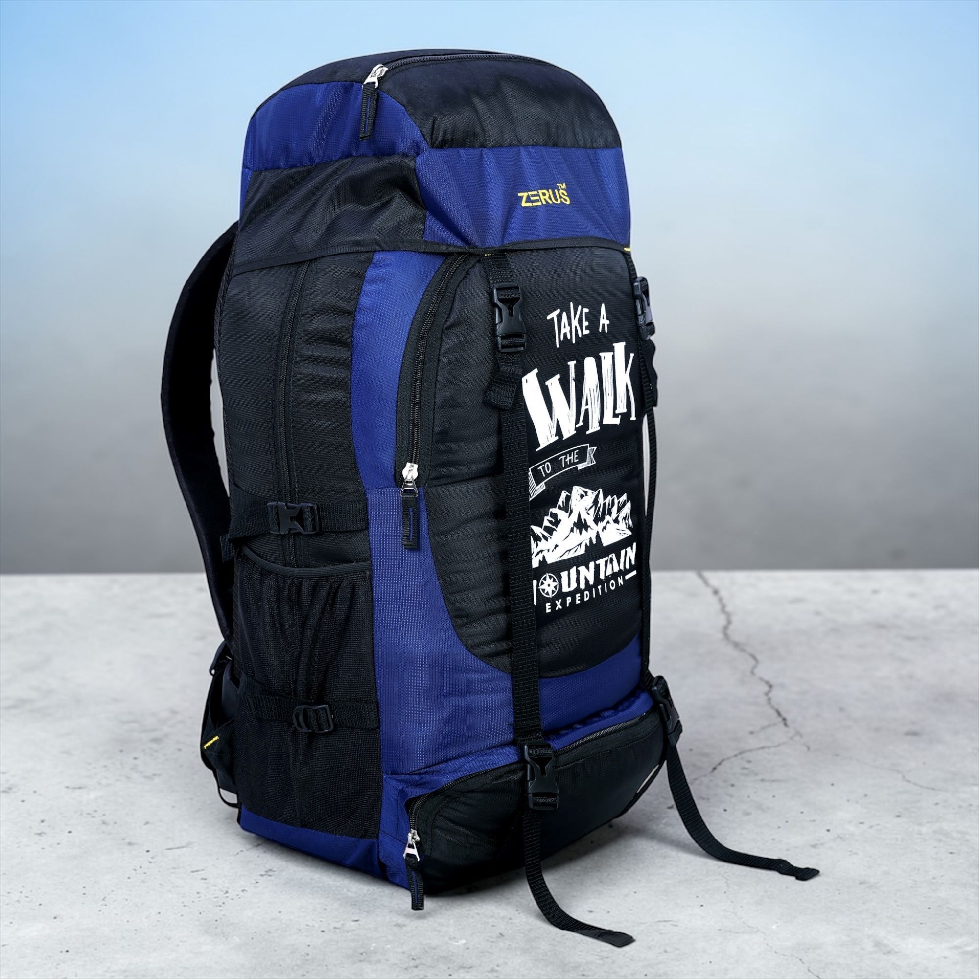zerus Travel Trekking Backpack Outdoor Camping Hiking Rucksack With Bottle Holder Rucksack - 55 L-picture-23
