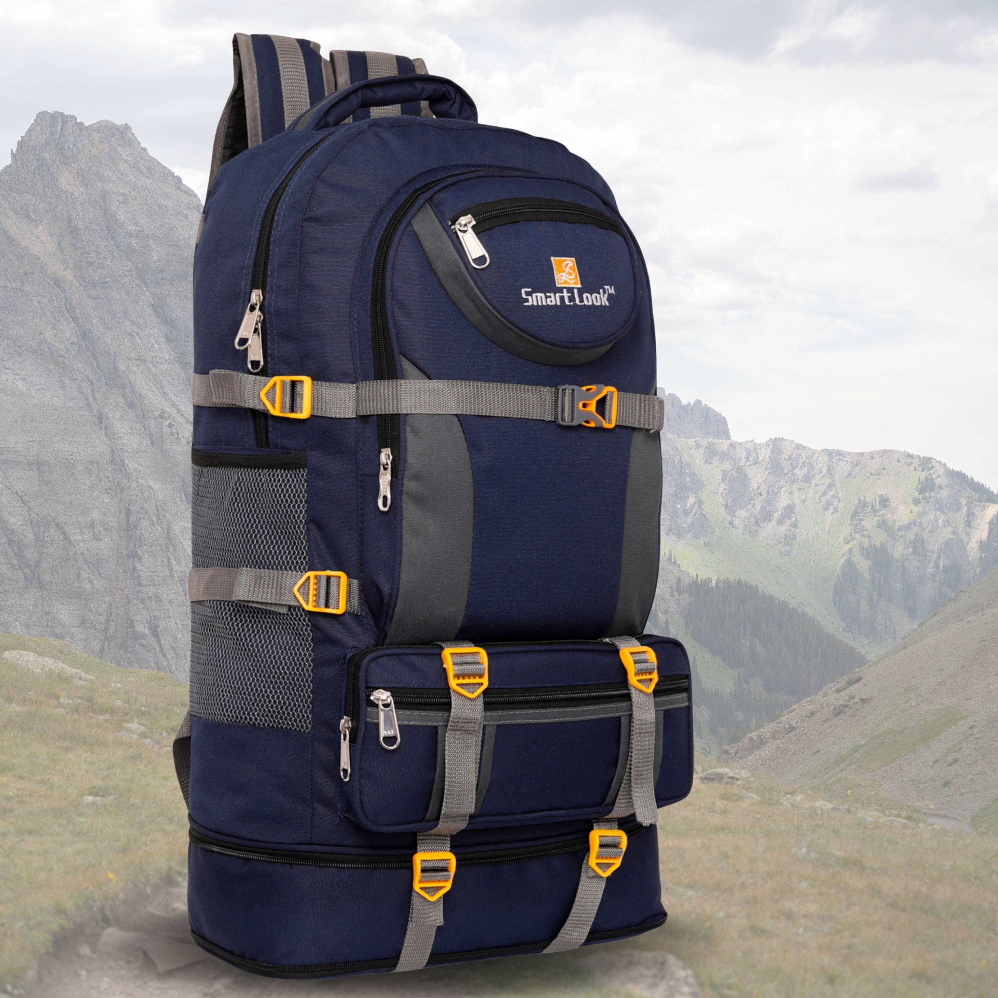 MountainGear 65L Hiking Trekking Rucksack with Padded Back & Multiple Pockets Rucksack - 50 L