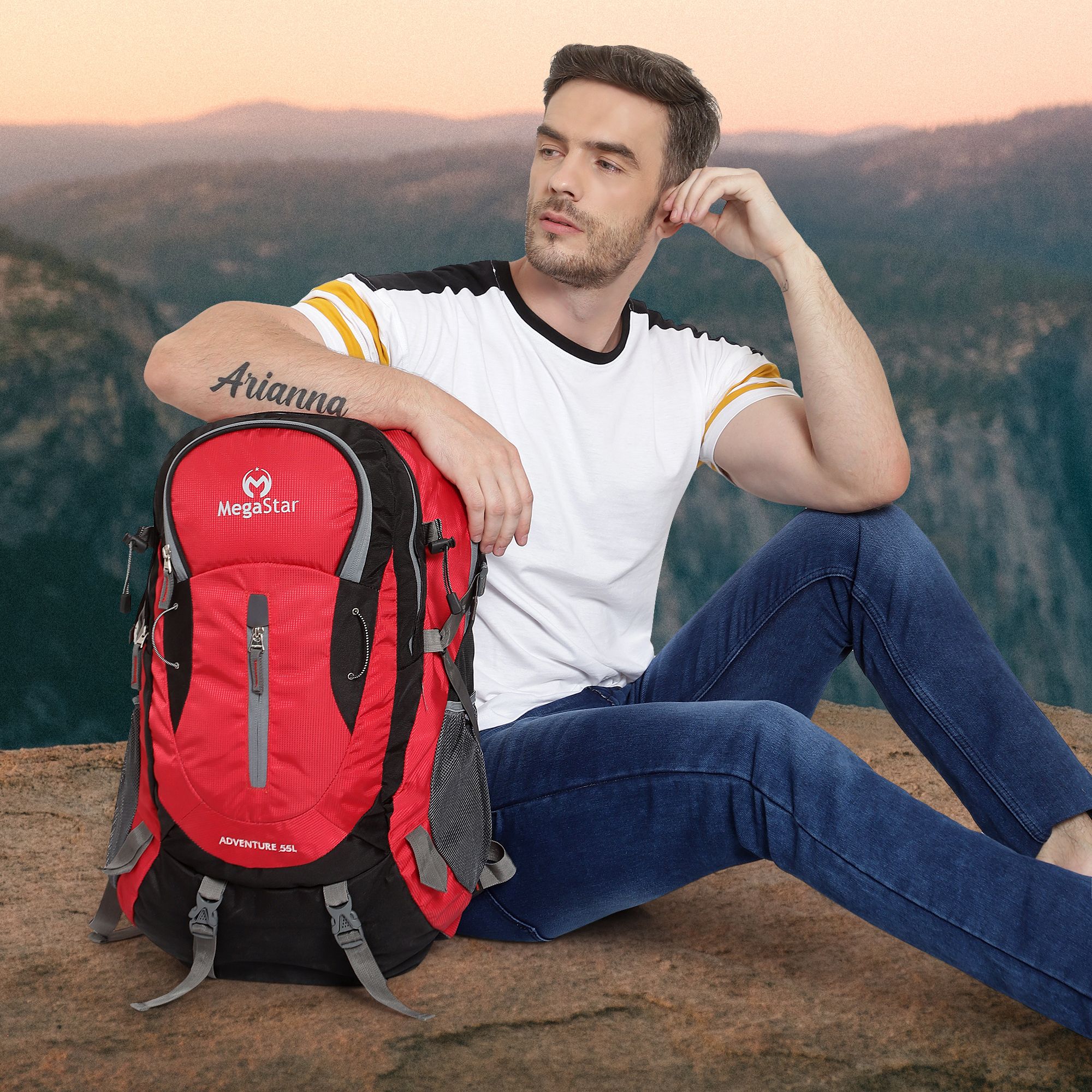 Adventure- 55L Travel Backpack For Hiking Trekking Bag, Camping Rucksack and Outdoor Sporty Bag Rucksack- 55 L