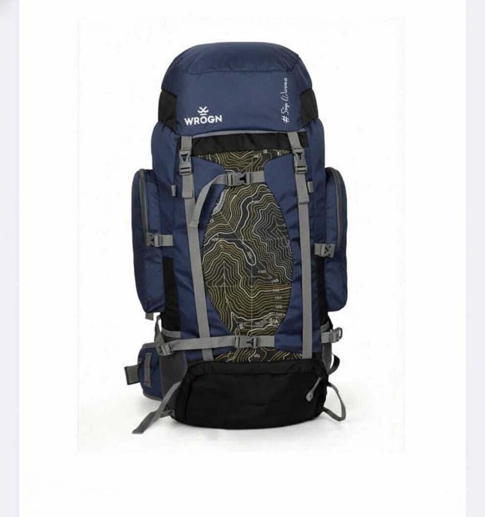 Trekking Rucksack Water Resistant Hiking Backpack TopographicPrint Padded Straps Rucksack - 75 L-image-28