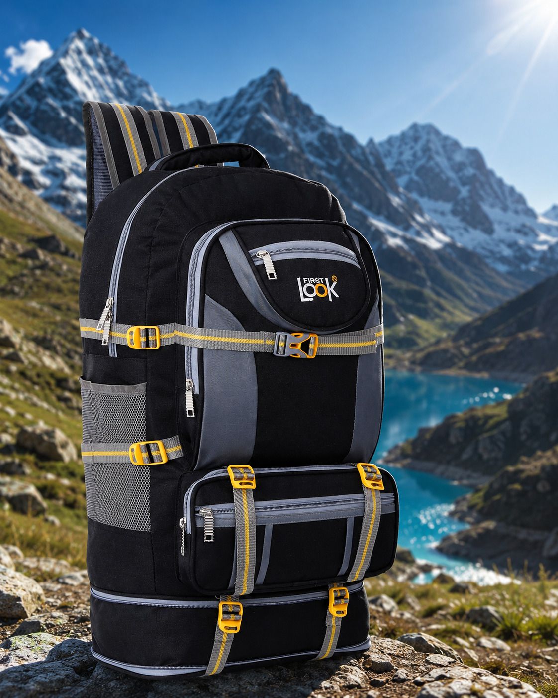 Water Resistance Trekking Hiking Travel Bag Rucksack - 55 L Rucksack - 55 L-image-15