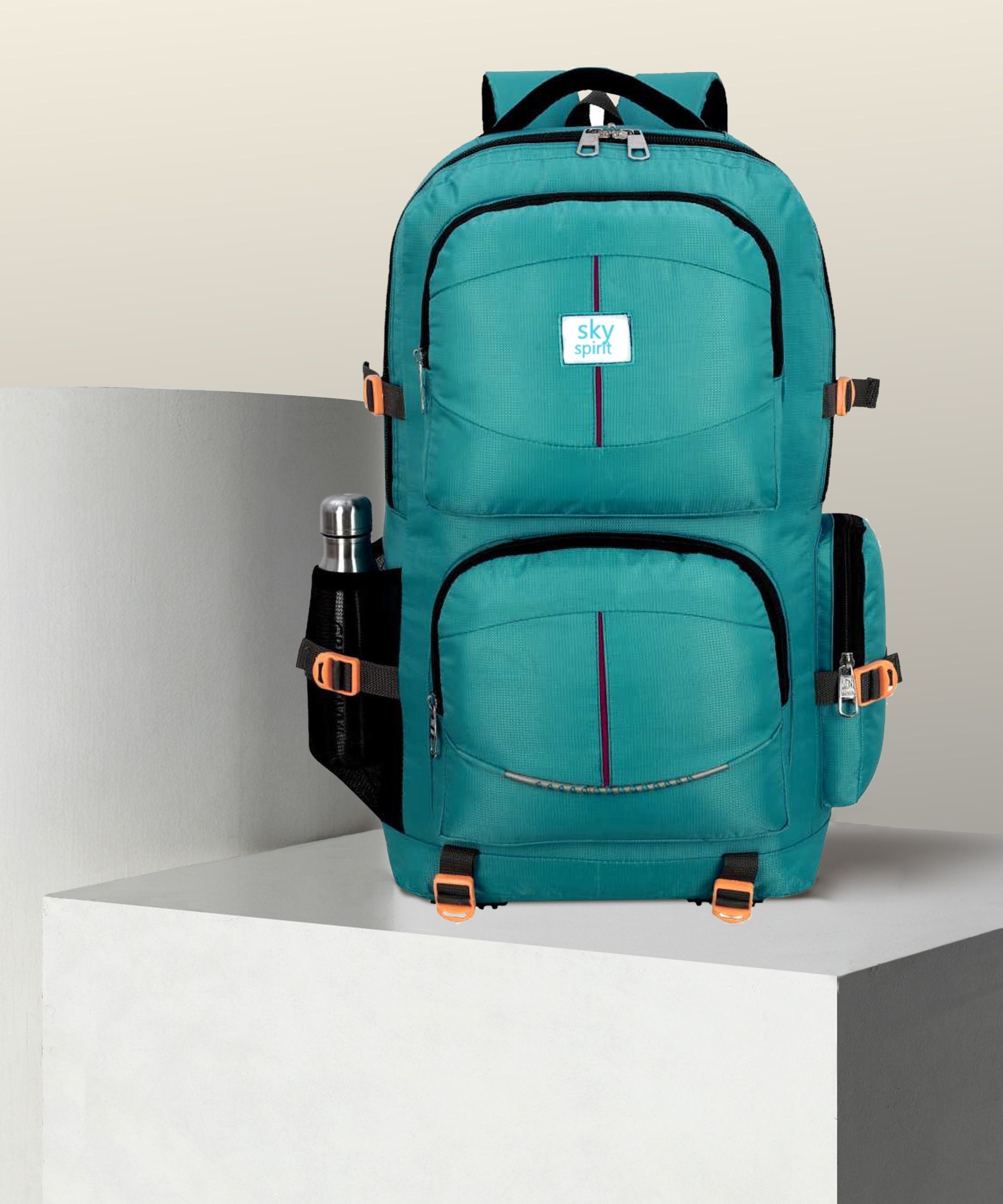 sky spirit LARGE 55L TRAVEL BACKPACK FOR OUTDOOR SPORT HIKING Rucksack - 55 L (GREEN) Rucksack - 55 L-picture-35