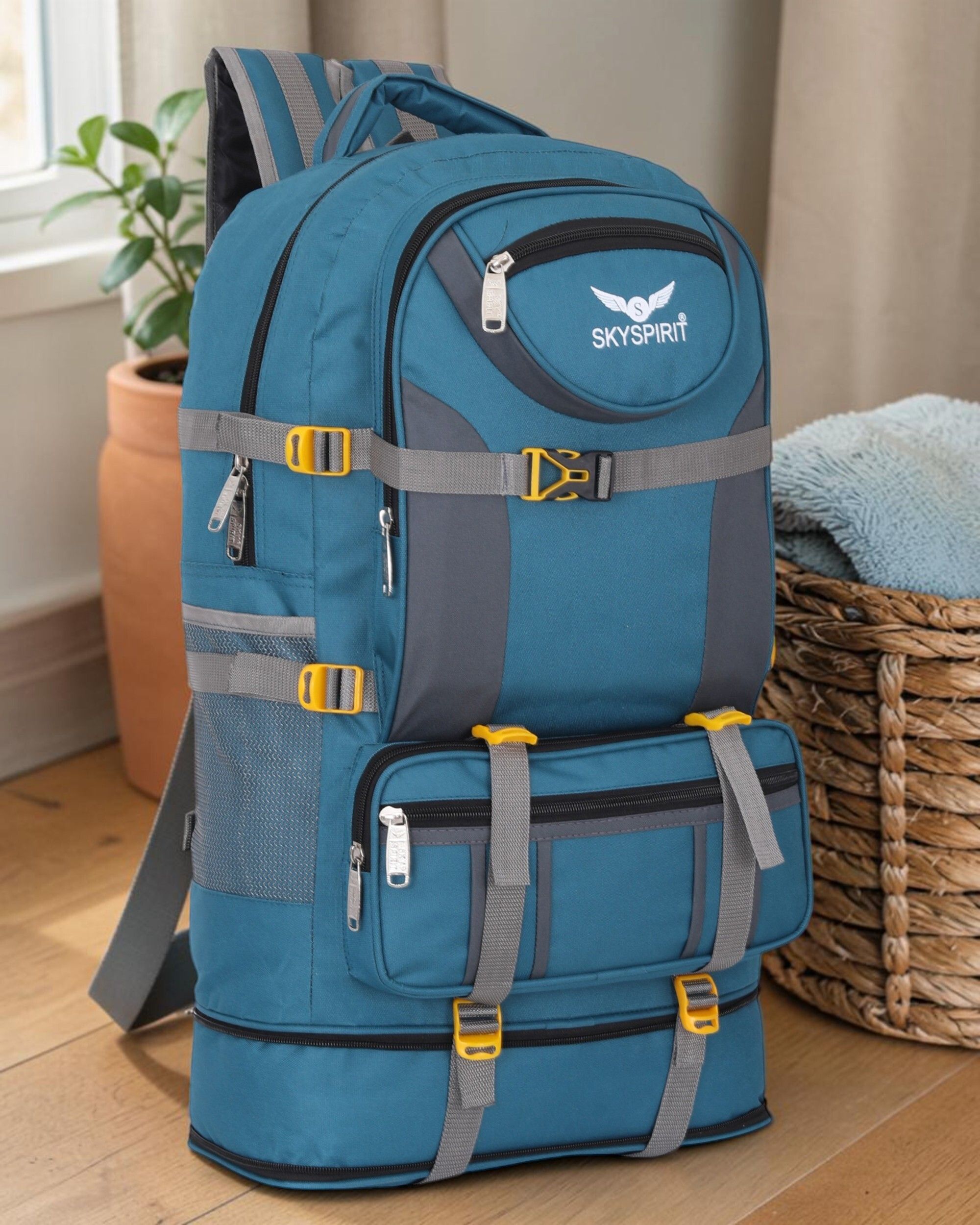 sky spirit Expandable Travel Rucksack Backpack | Clean Storage Layout Rucksack - 90 L-picture-18