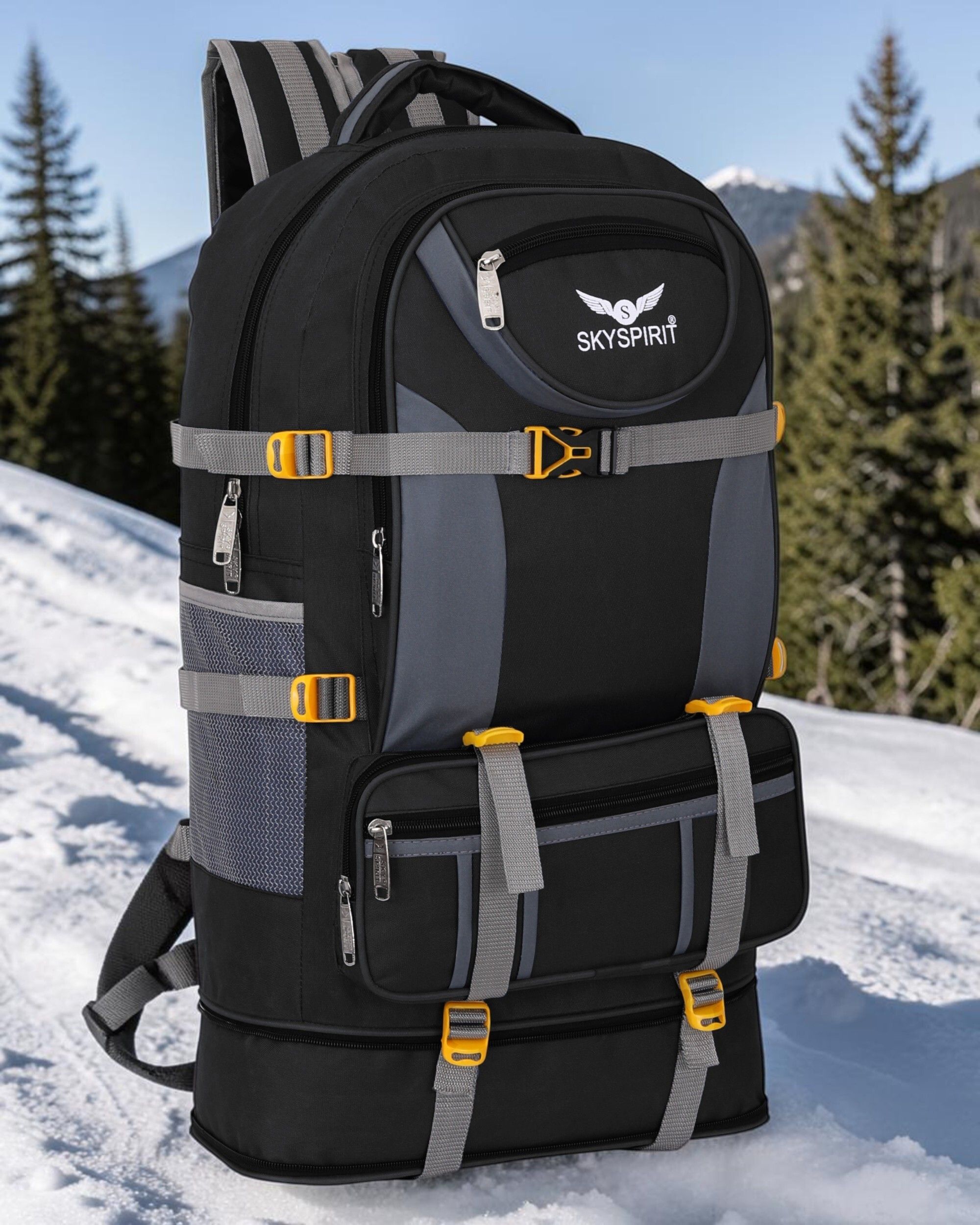 sky spirit Outdoor Travel Rucksack | Expandable Base | Backpack Rucksack - 90 L-picture-24