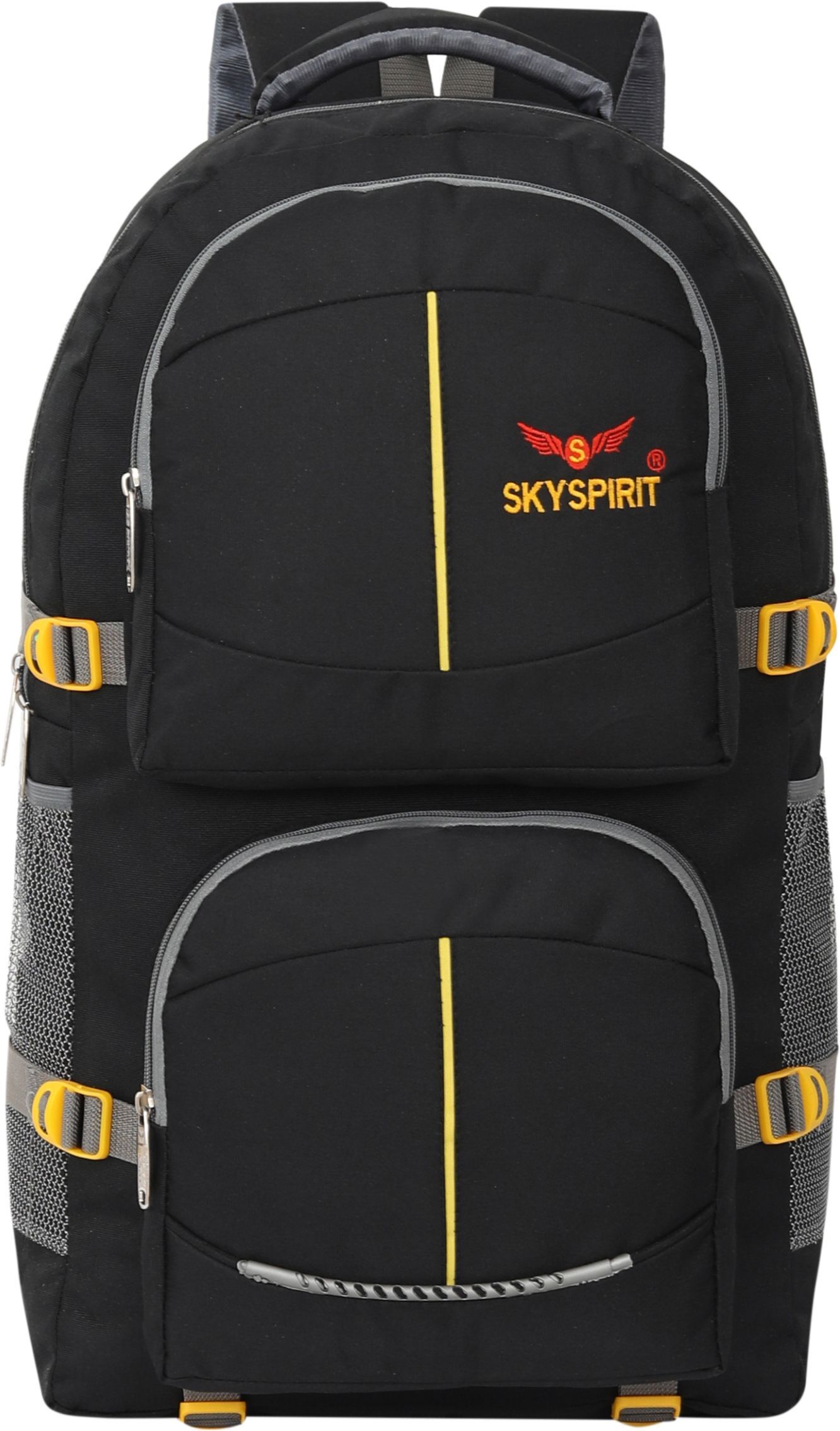 sky spirit LARGE 55L TRAVEL BACKPACK FOR OUTDOOR SPORT HIKING Rucksack - 55 L (Black) Rucksack - 55 L-picture-34