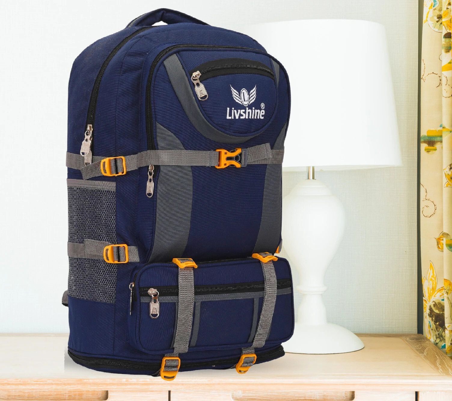 Rucksack For Hiking Trekking And Travel - Unisex Rucksack - 60 L (Blue) Rucksack - 60 L-image-45