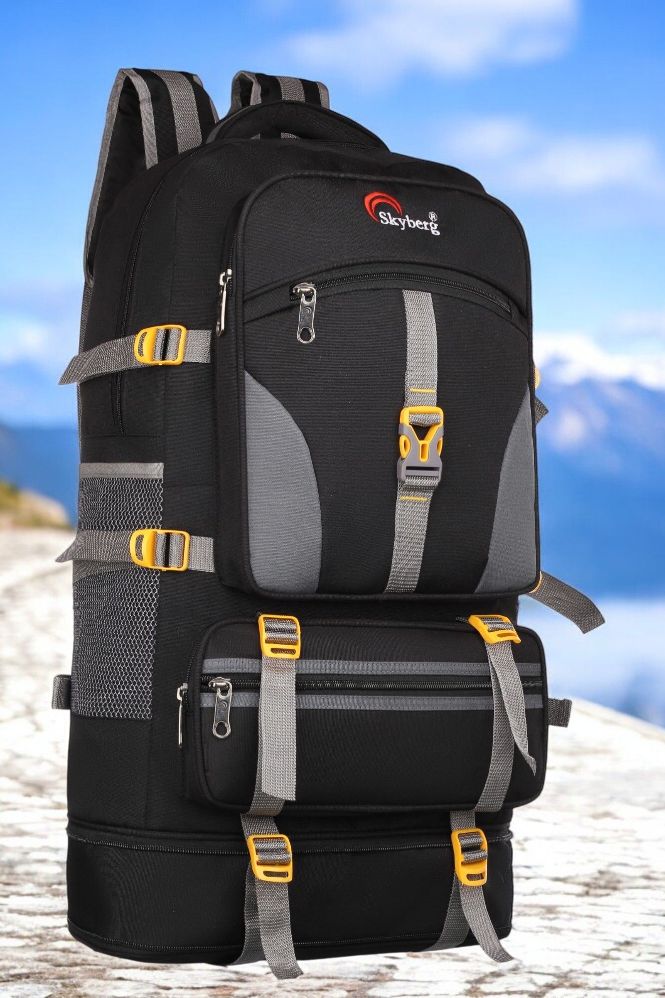 skyberg 60 Litres Curve Water Resistant Rucksack For Hiking Trekking And Travel - Unisex Rucksack - 60 L-picture-19