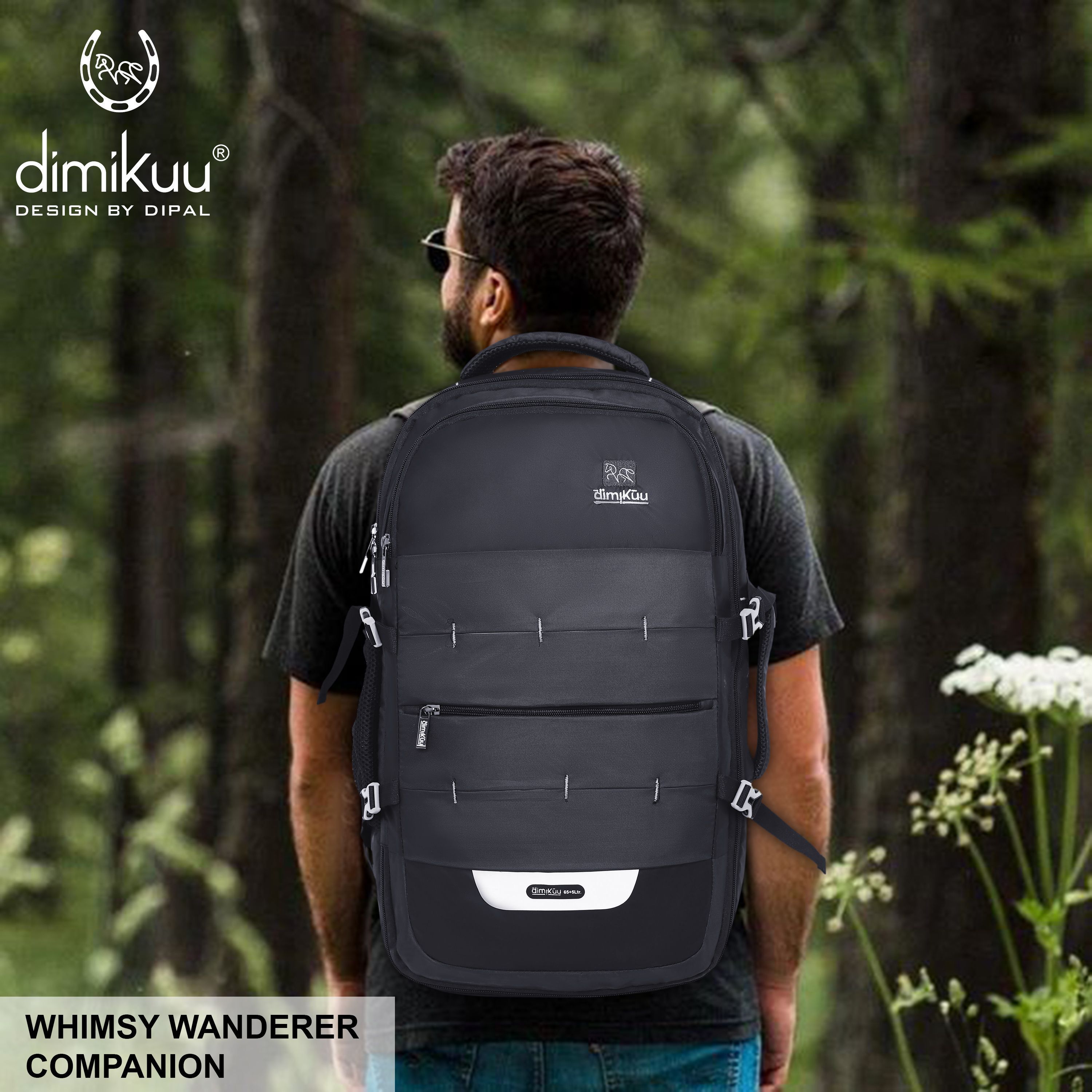 50L Expandable Laptop Backpack Black | 17 Inch Laptop Compartment Rucksack - 2 L-image-32