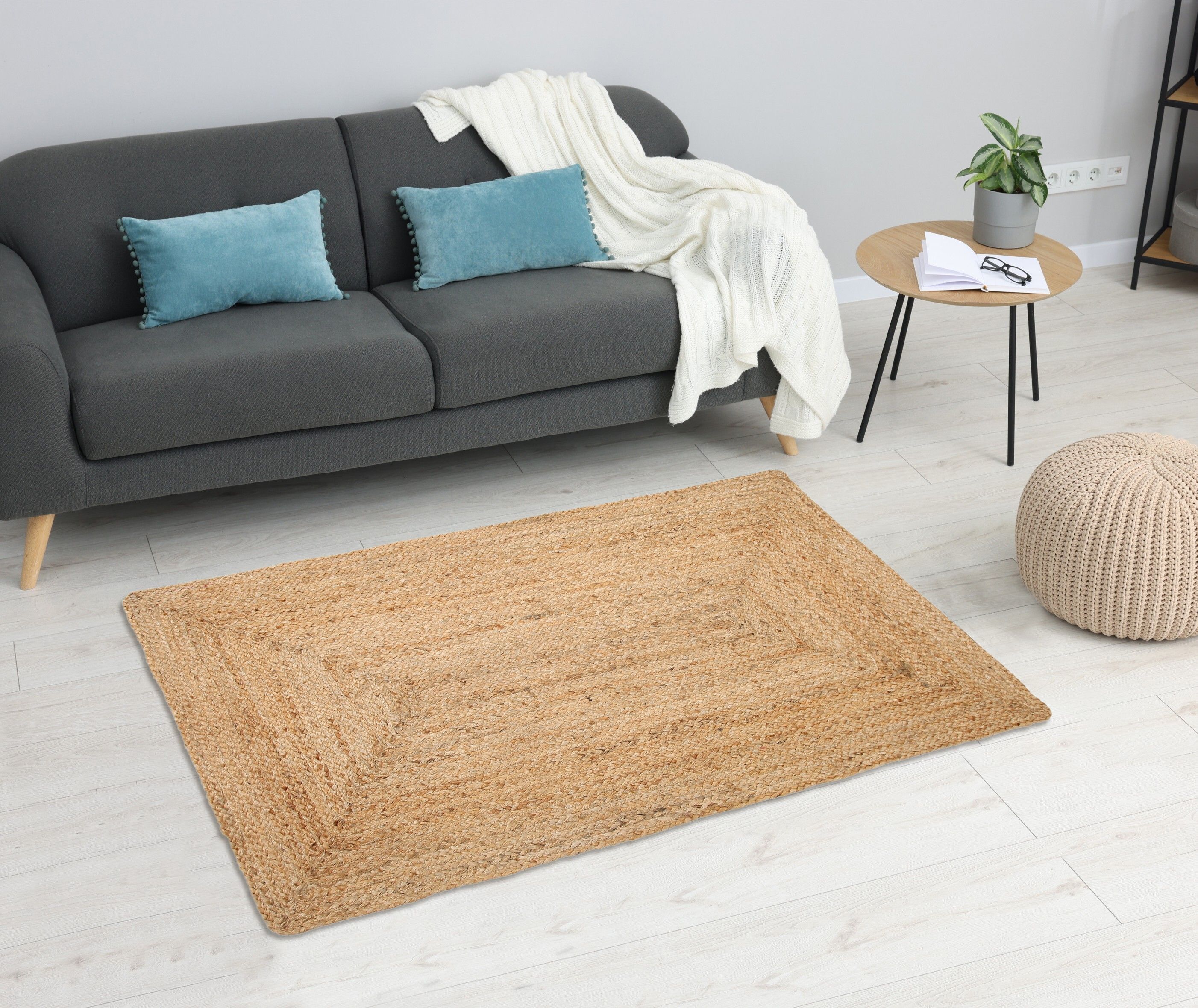 RECTANGLE JUTE RUGS Indoor and Outdoor Rug Pad