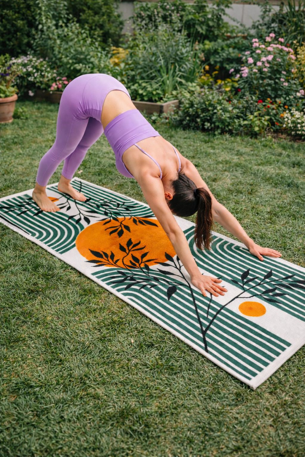 Green sun leaf Indoor and Outdoor Rug Pad-image-26