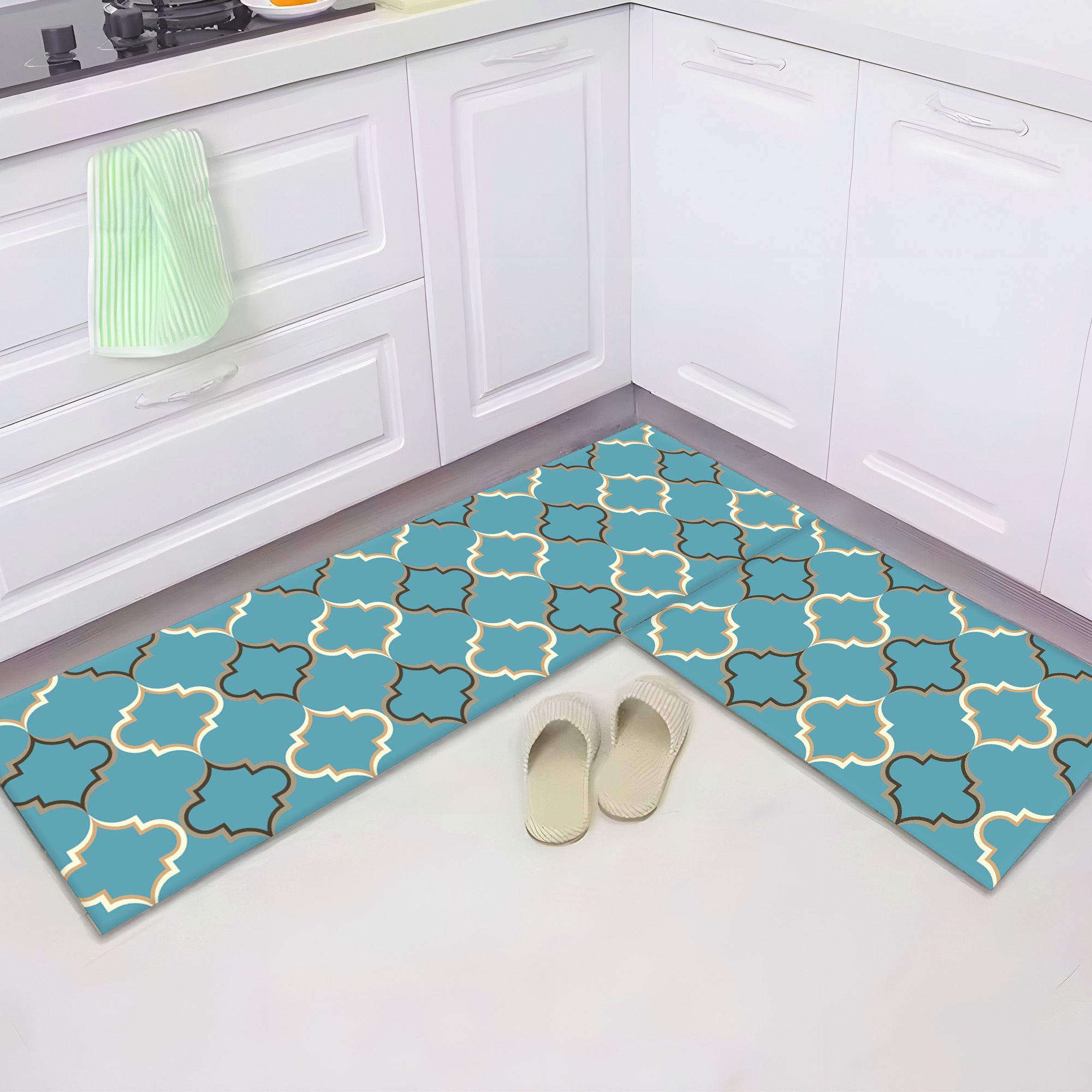 umai Polyester Non-woven Felt Bathroom Mat (2Pcs - 120*40cm & 60*40cm) Indoor Rug Pad-picture-30