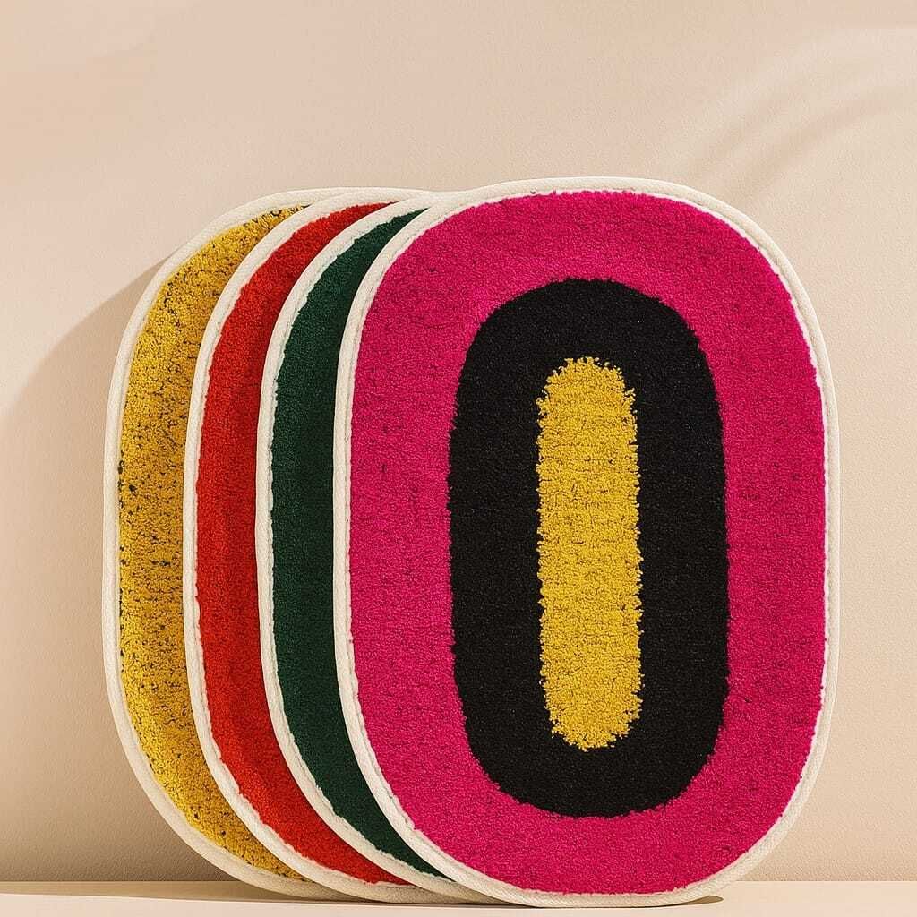 Multicolor Oval Door Mats – Non-Slip, Soft & Durable Floor Rugs Indoor and Outdoor Rug Pad
