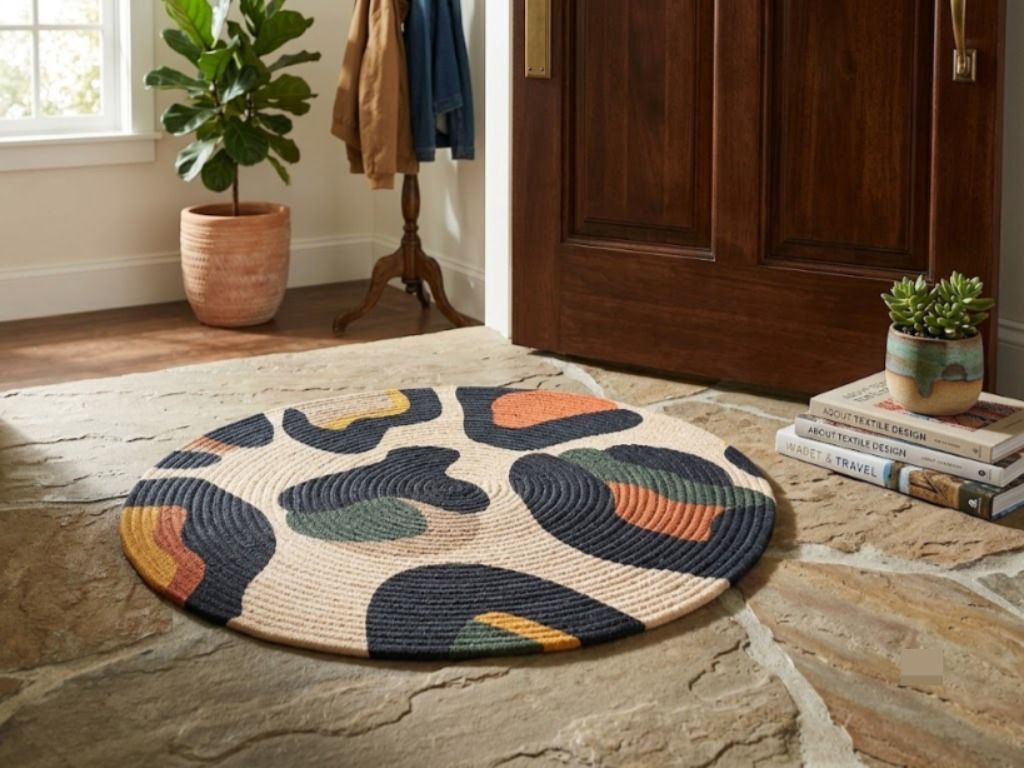 shree bala ji floor mats Modern Abstract Round Door Mat Indoor and Outdoor Rug Pad-picture-13