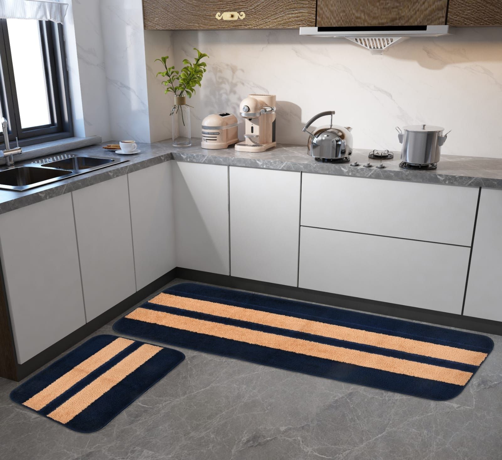 Black Striped Indoor Rug Pad-image-33