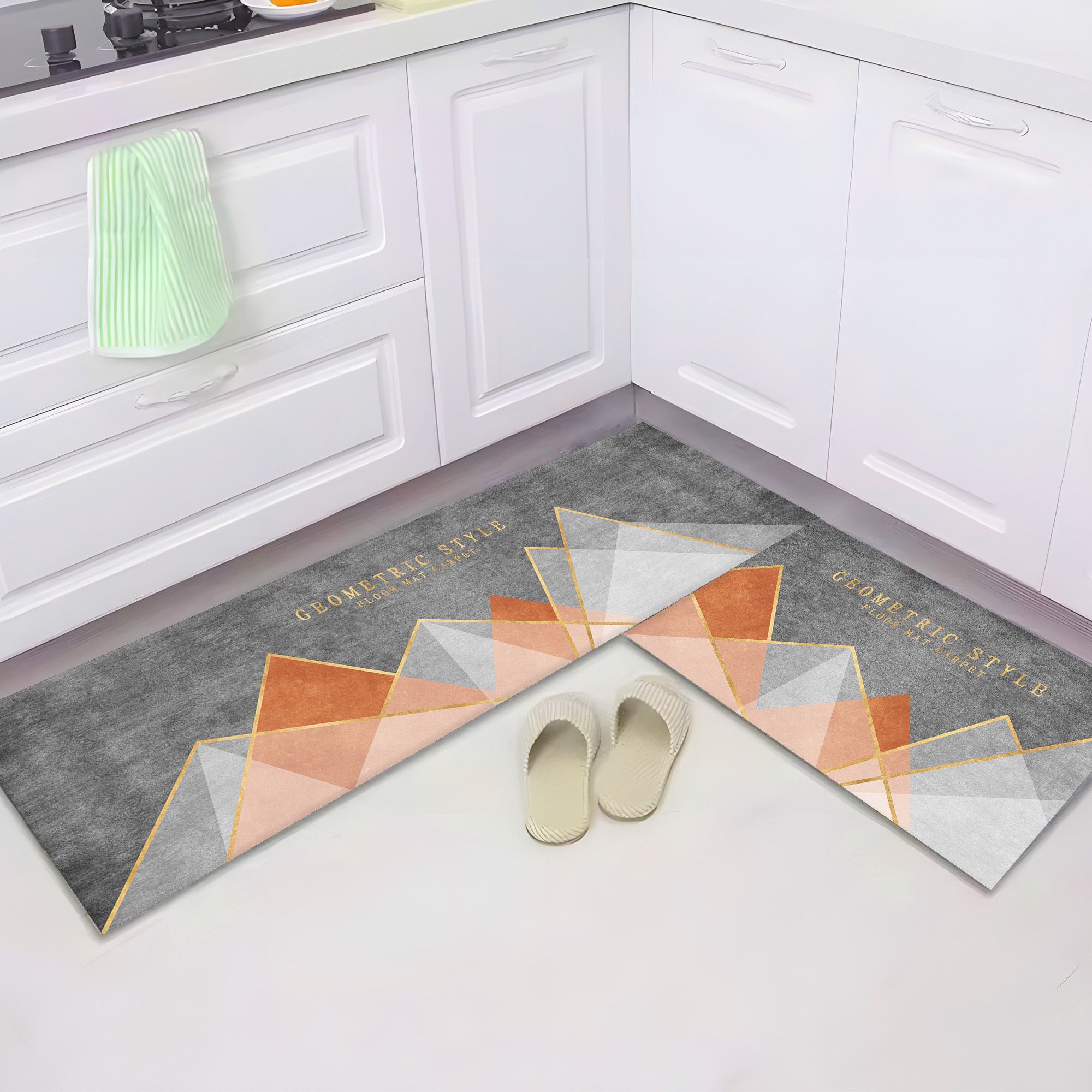 Polyester Non-woven Felt Bathroom Mat (2Pcs - 120*40cm & 60*40cm) Indoor Rug Pad-image-21