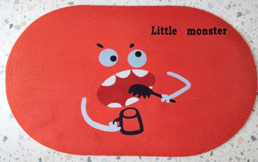 Red Little Monster Cartoon Door Mat Indoor and Outdoor Rug Pad-image-4