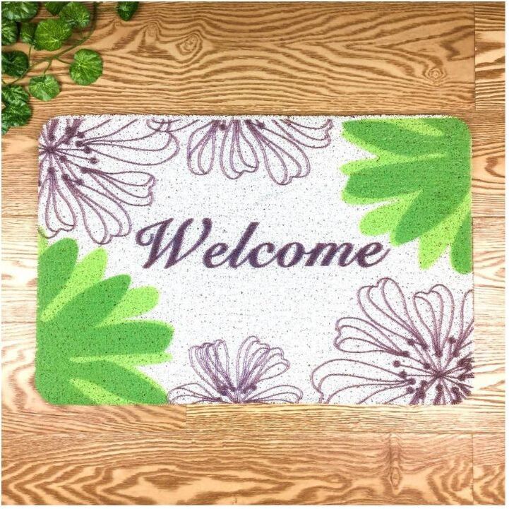 Door Mat Welcome Floral Entrance Home Holiday Floor Decor for Indoor and Outdoor Rug Pad-image-1