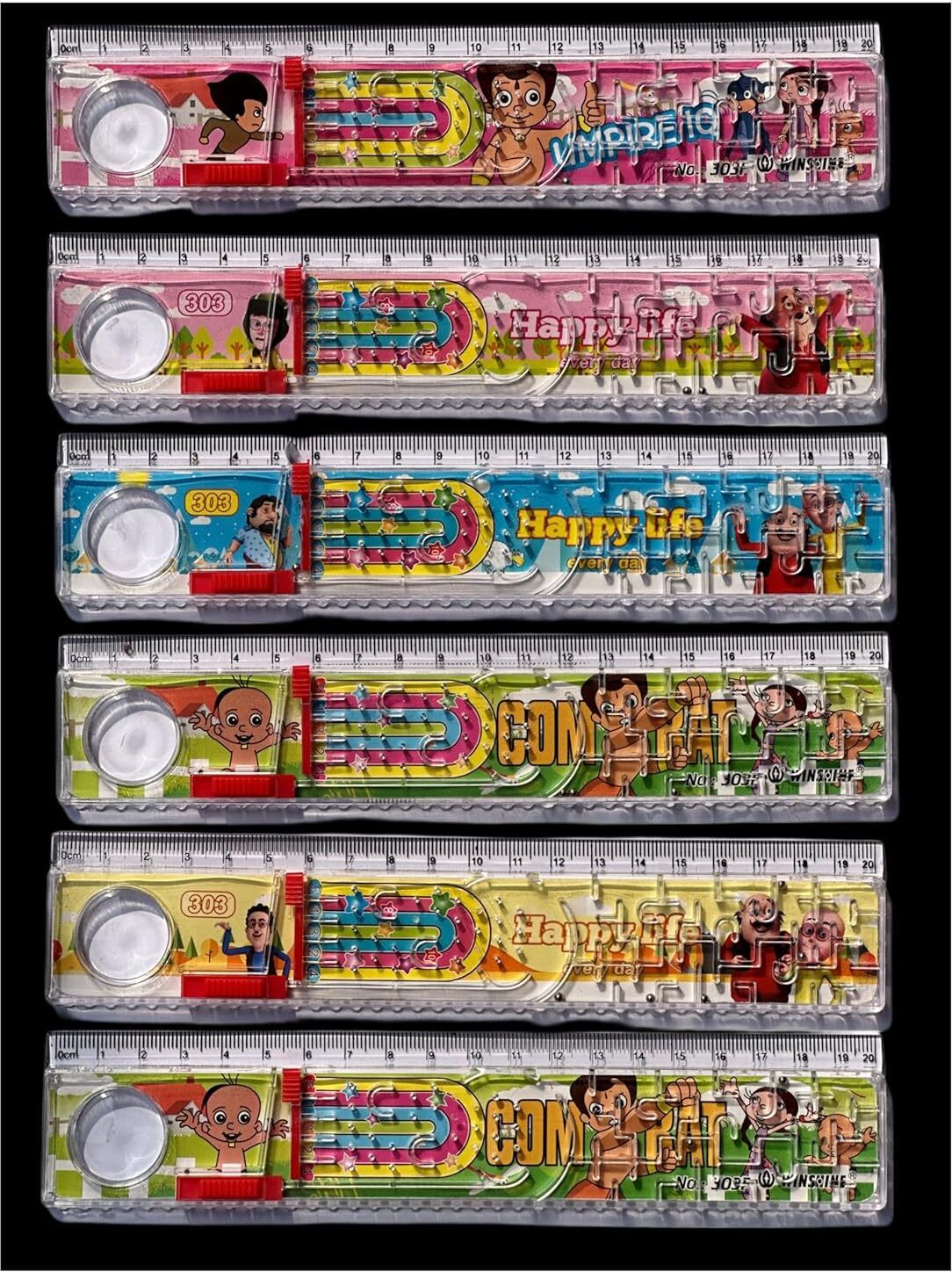 Multifunction 20cm Long Scale with Ball Game & Puzzle for School Kids(Pack of 3) Ruler-image-2