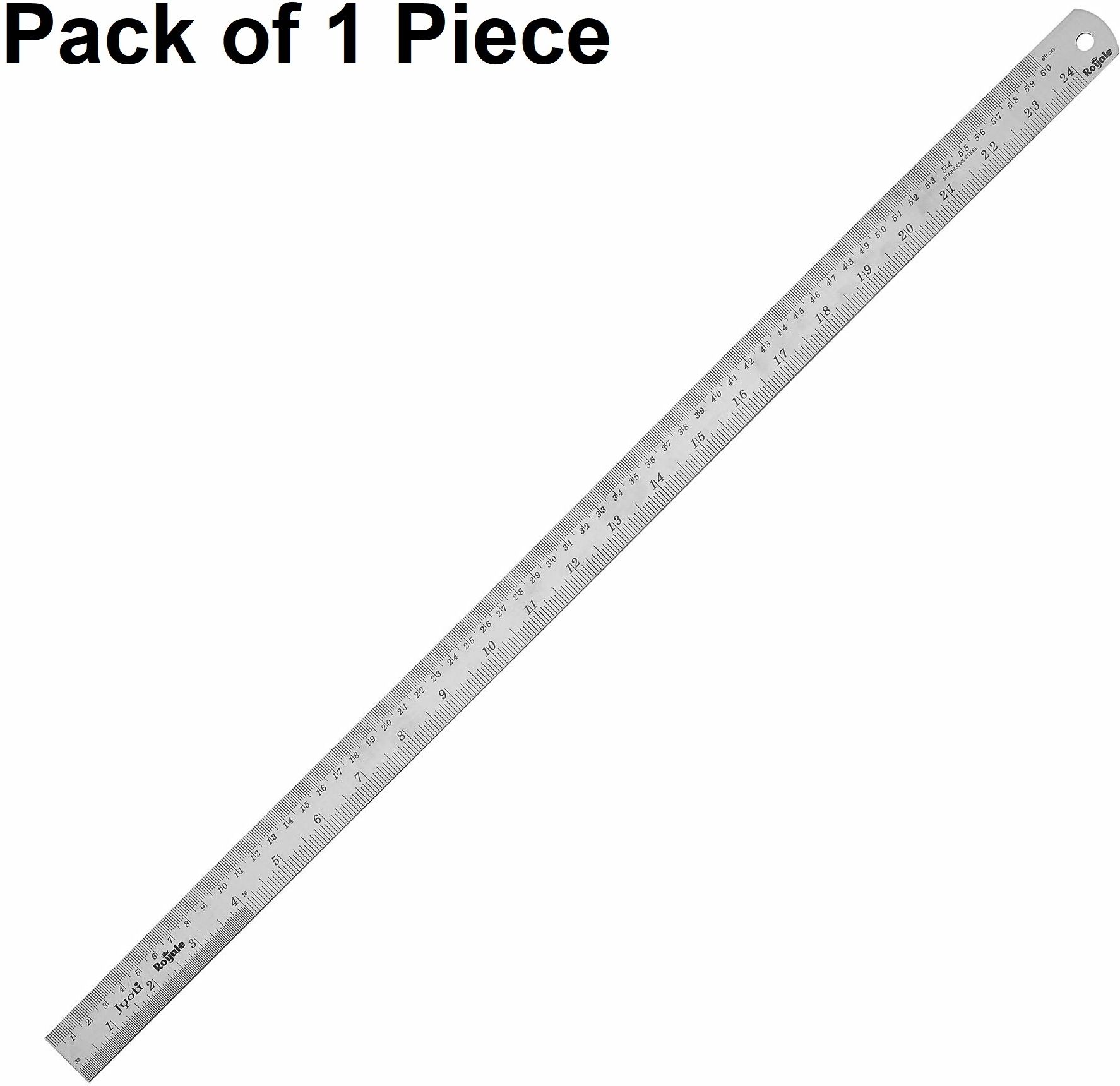 Ruler/Scale - Royale (1 Piece Size 60cm / 24-inch Stainless Steel), Double Sided Ruler