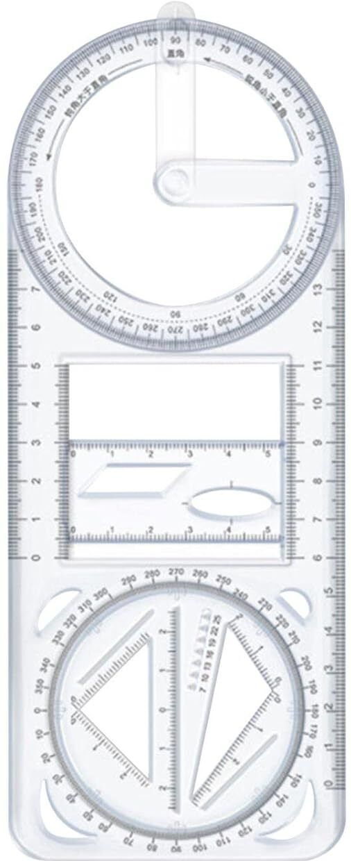 Multifunctional Geometric Ruler Mathematics Drawing Template for Woodworking Ruler