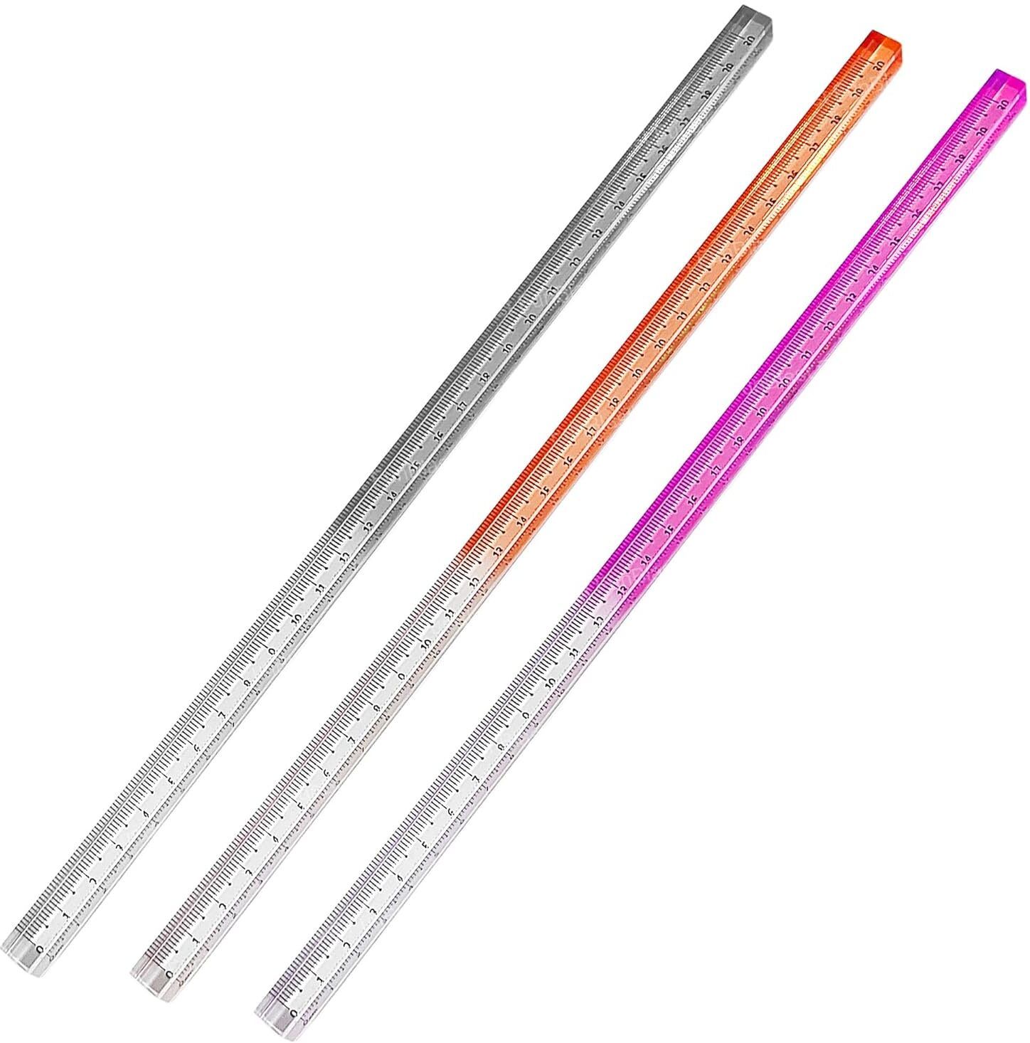Transparent Rulers Set for Students, School & Office Use, Cute Kawaii Stationery Ruler-image-1