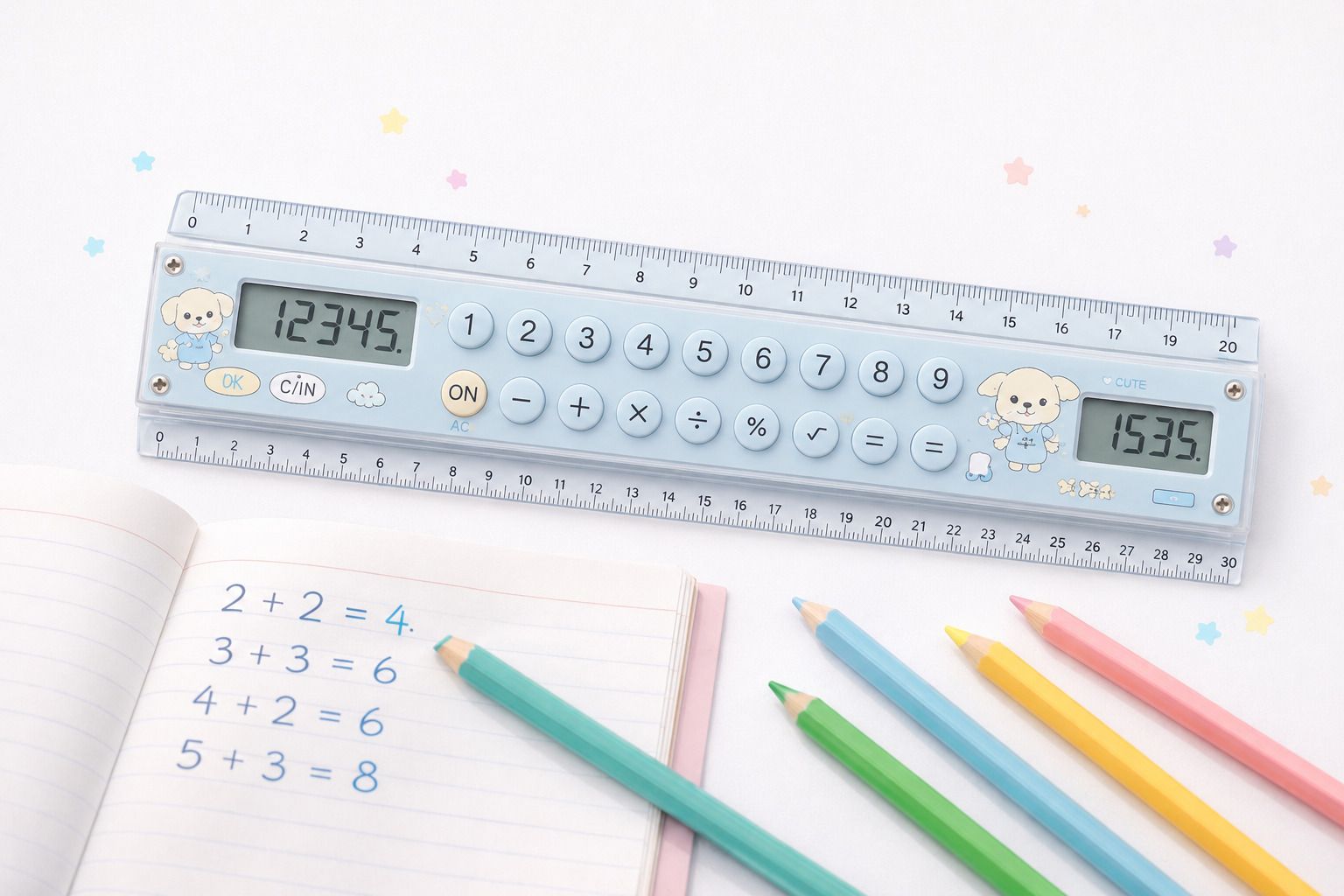 suvaniq CS20-DUAL-BLU 2-in-1 Calculator Scale with Dual Display 20 cm Ruler for Students & Office Basic Calculator-picture-27