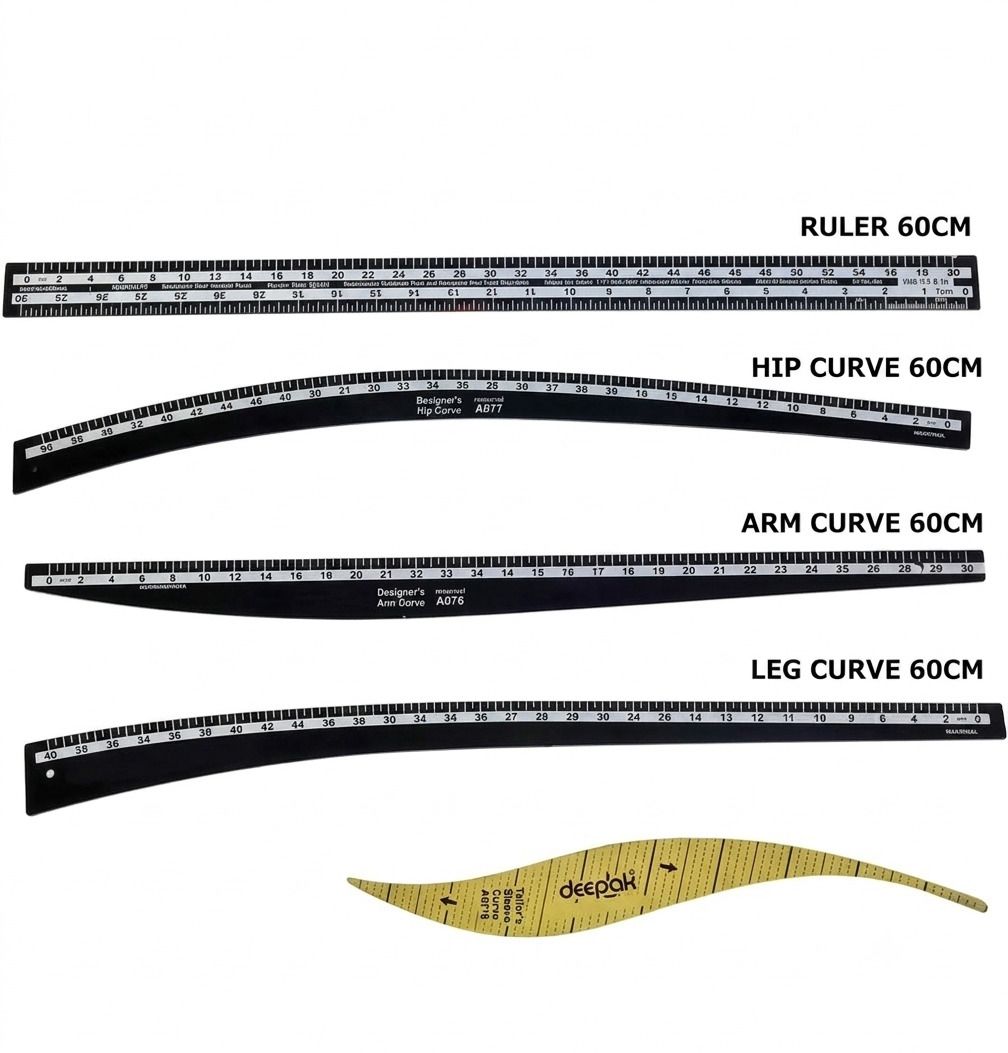 zizi Straight Ruler, Arm, Hip, Leg curve, and arm hole curve || Ideal for Fashion Ruler-picture-21