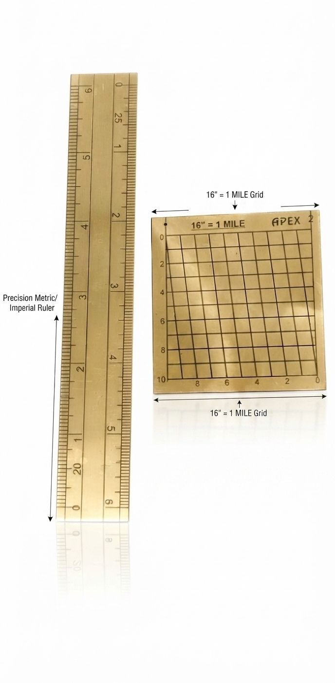 kd enterprises Patwari tankh 16 = 1mill & scale 20x25 full brass (sat of 2) Ruler-picture-47