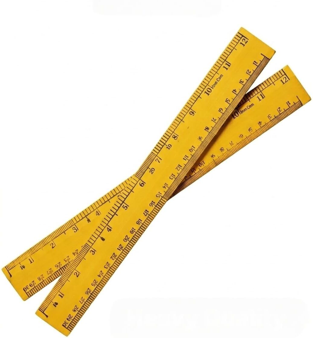 uttam Wooden Ruler -12-inch/30 cm (Pack of 2) Yellow Colour Ruler-picture-28