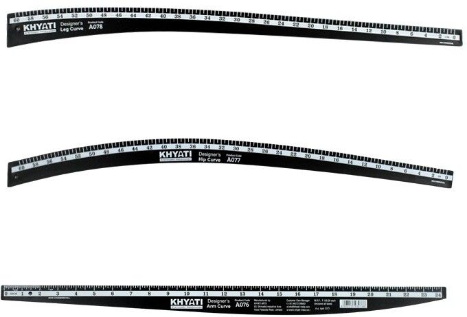 saravana super mart 60cm Fashion Design Ruler Set 3Pcs - Includes Leg Curve, Hip Curve, and Arm Curv Ruler-picture-18