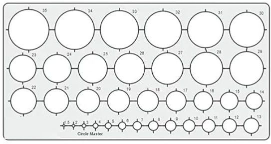 CIRCLE MASTER 35 CIRCLES PACK OF 1 PC Ruler-image-37