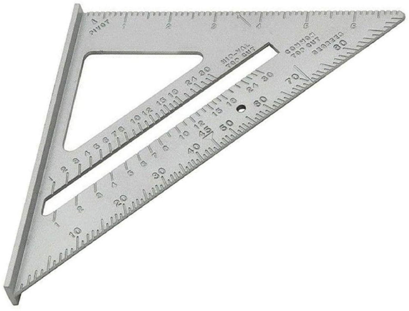 Double Side Scale Aluminium Alloy Metric Inch Triangle Measurement Hand Tool Ruler