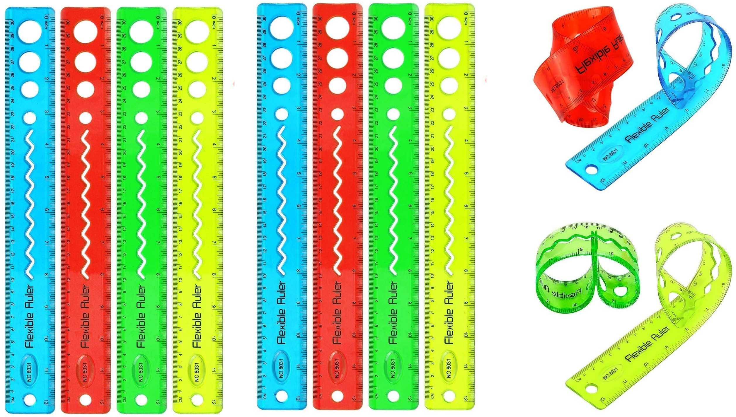 samvardhan Set of 8 Flexible Unbreakable Ruler (30 cm) Ruler image 1