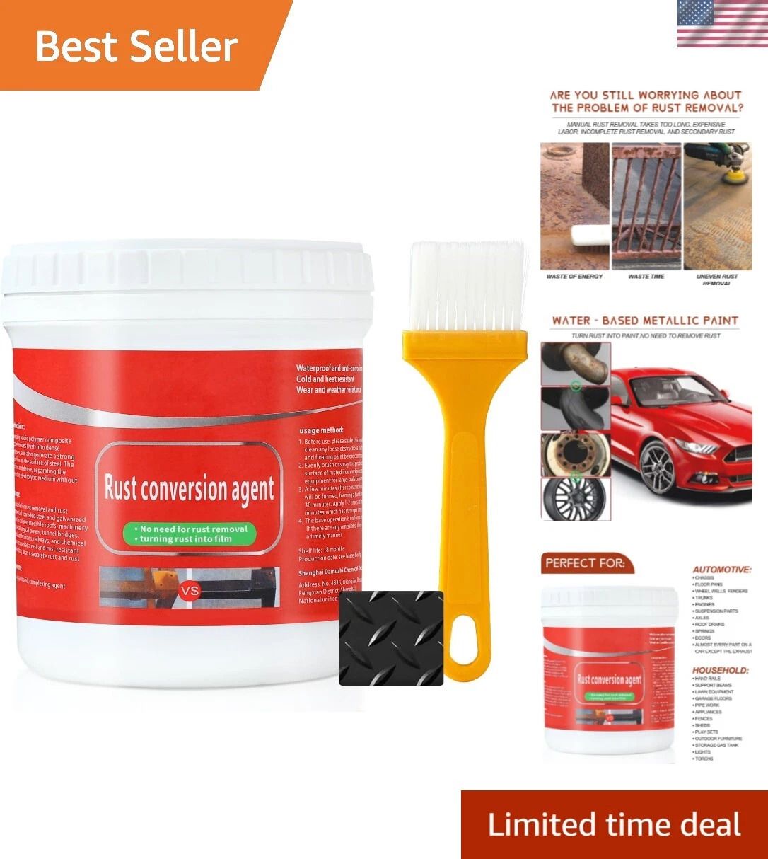 wifton Water Based Rust Protection Paint for Iron, Steel & Metal Furniture Rust Removal Solution-picture-10