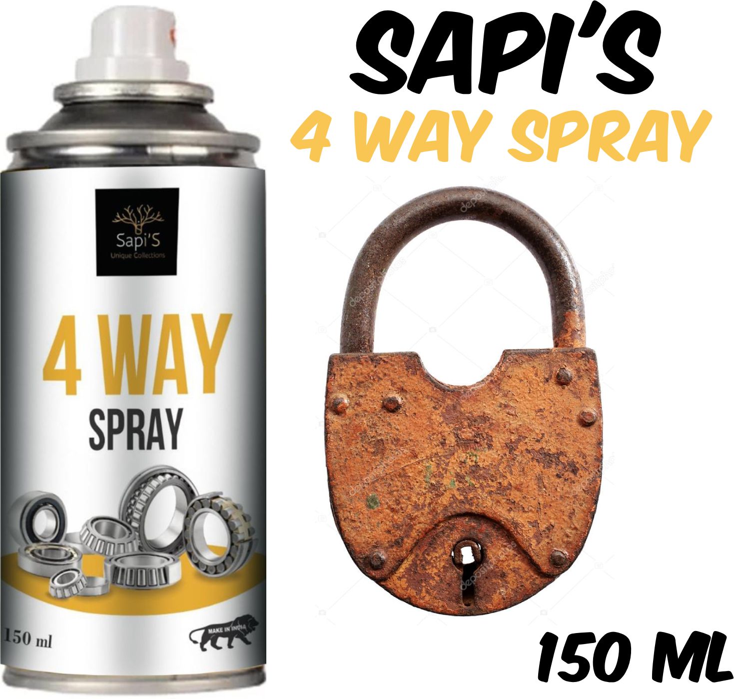 sapi's SapiS 4 way Spray 150ml Rust cleaner Rust Removal Aerosol Spray-picture-37