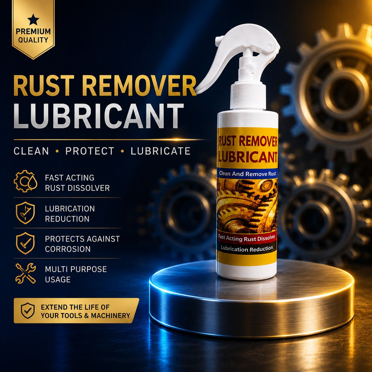 zatpatzap Rust Remover Spray Metal Cleaner Corrosion Stain Penetrating Lubricant 001 Rust Removal Solution with Trigger Spray-picture-26