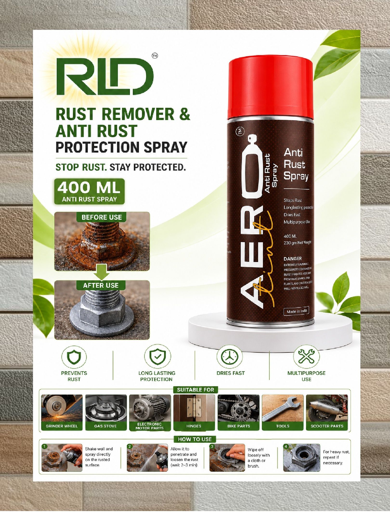 rld Anti Rust Spray | Rust Remover & Rust Protection Spray (T4*)| Rust Removal Aerosol Spray-picture-35