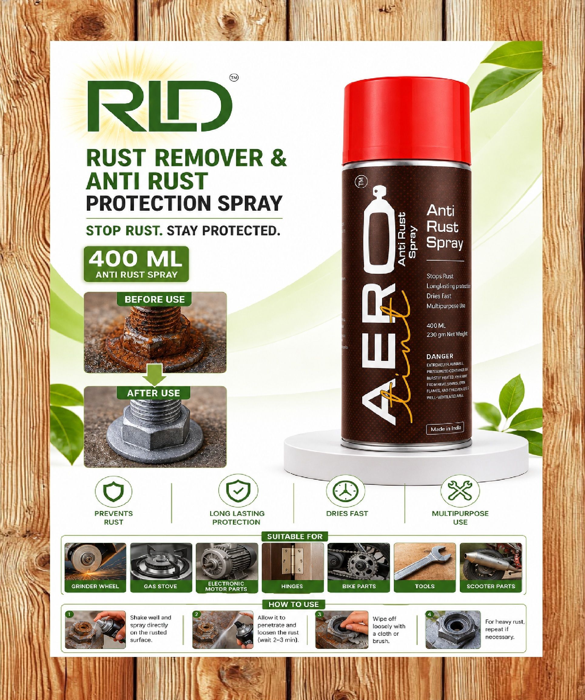 rld Anti Rust Spray | Rust Remover & Rust Protection Spray (T14*)| Rust Removal Aerosol Spray-picture-40