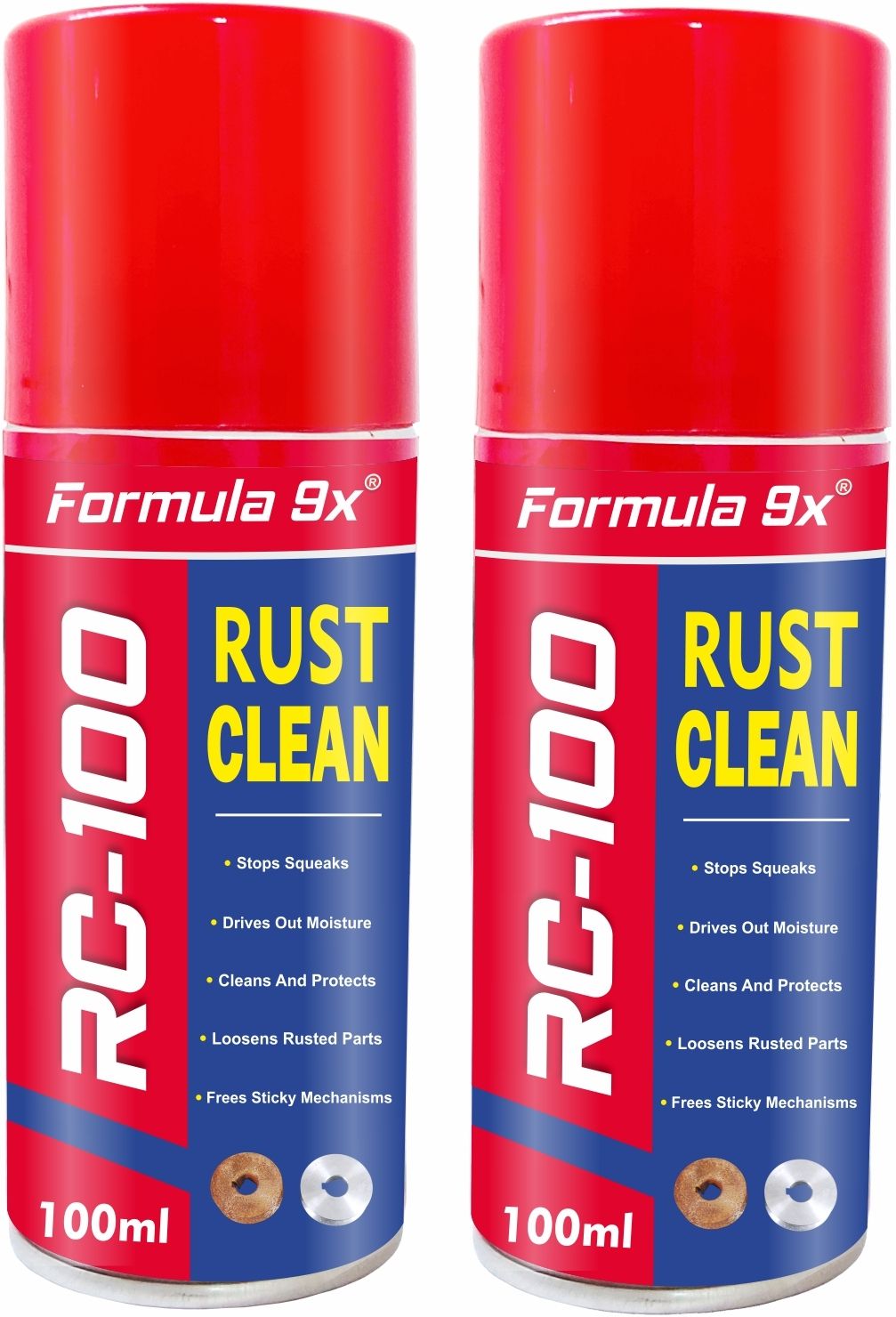 formula 9x RC-100 Advance Rust Remover Anti Rust(Combo Pack) - 100ml+100ml Rust Removal Aerosol Spray-picture-12