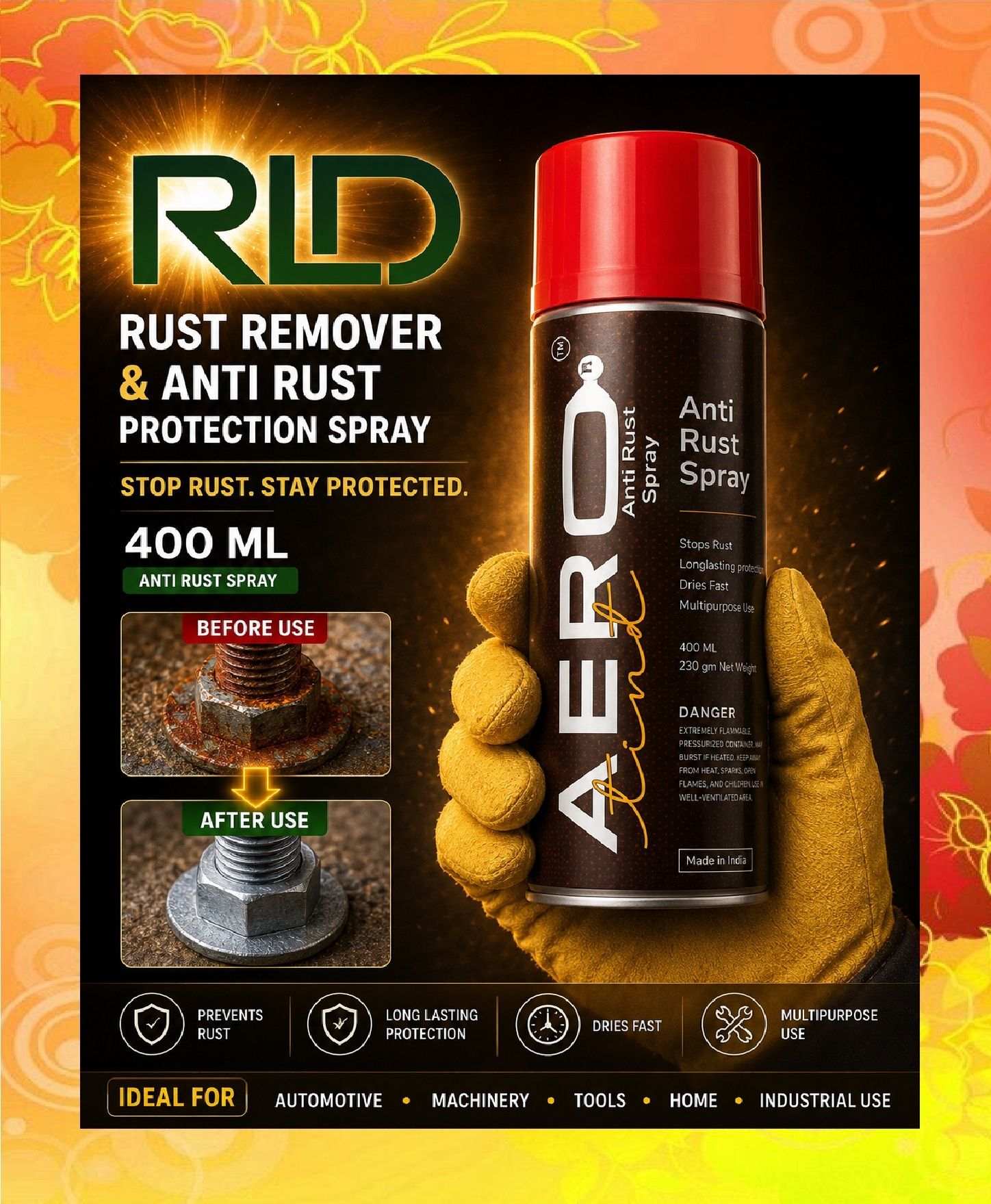 rld Anti Rust Spray | Rust Remover & Rust Protection Spray (R20*)| Rust Removal Aerosol Spray-picture-36
