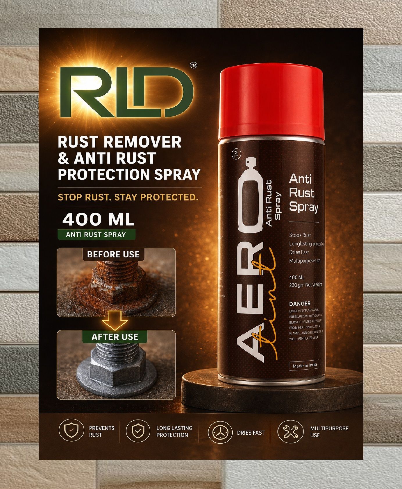 Anti Rust Spray | Rust Remover & Rust Protection Spray (R6*)| Rust Removal Aerosol Spray-image-39