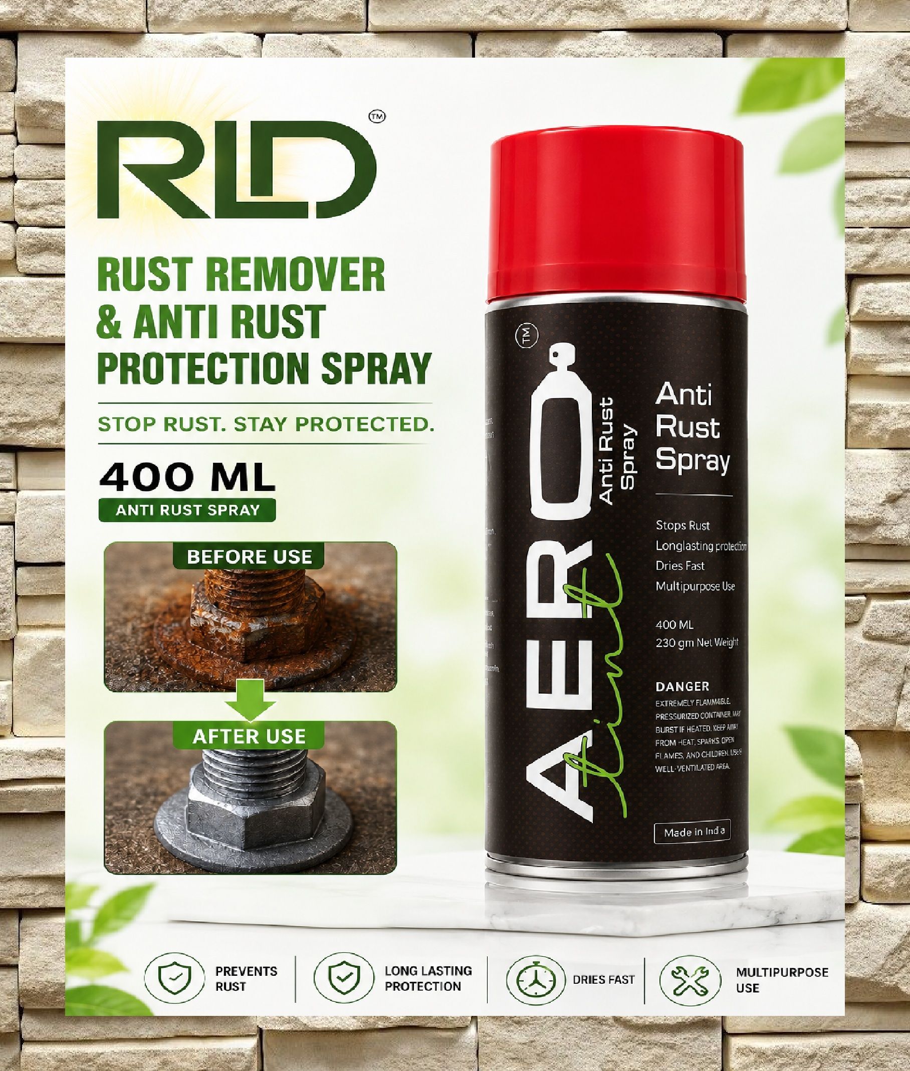 rld Anti Rust Spray | Rust Remover & Rust Protection Spray (T15*)| Rust Removal Aerosol Spray-picture-27