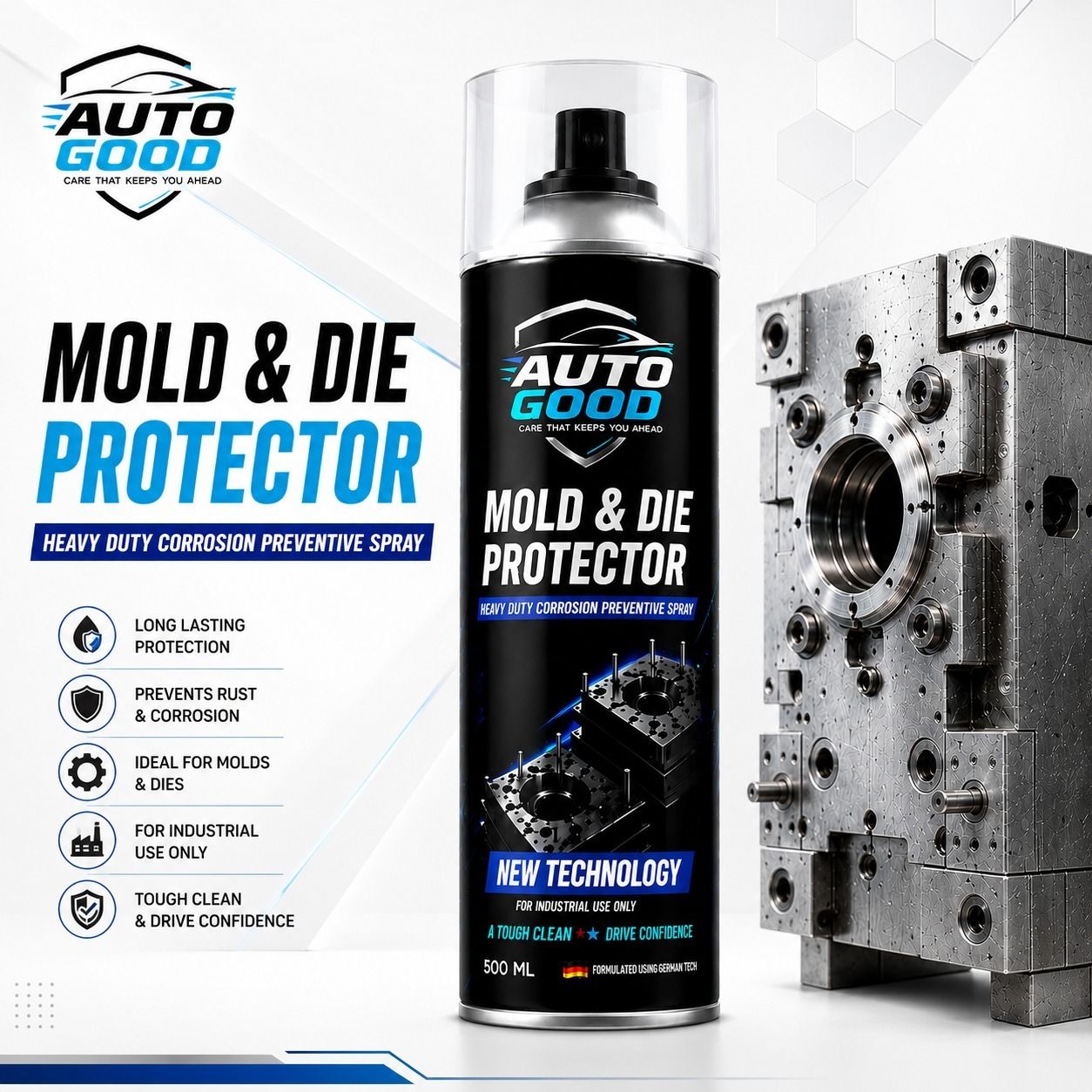 auto good Mold & Die Protector Spray 500 ml | Corrosion Protection | Moisture Resistant Rust Removal Aerosol Spray-picture-15